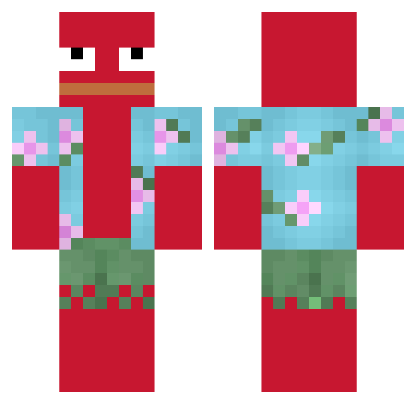 rWoosh Minecraft skin, front and back view