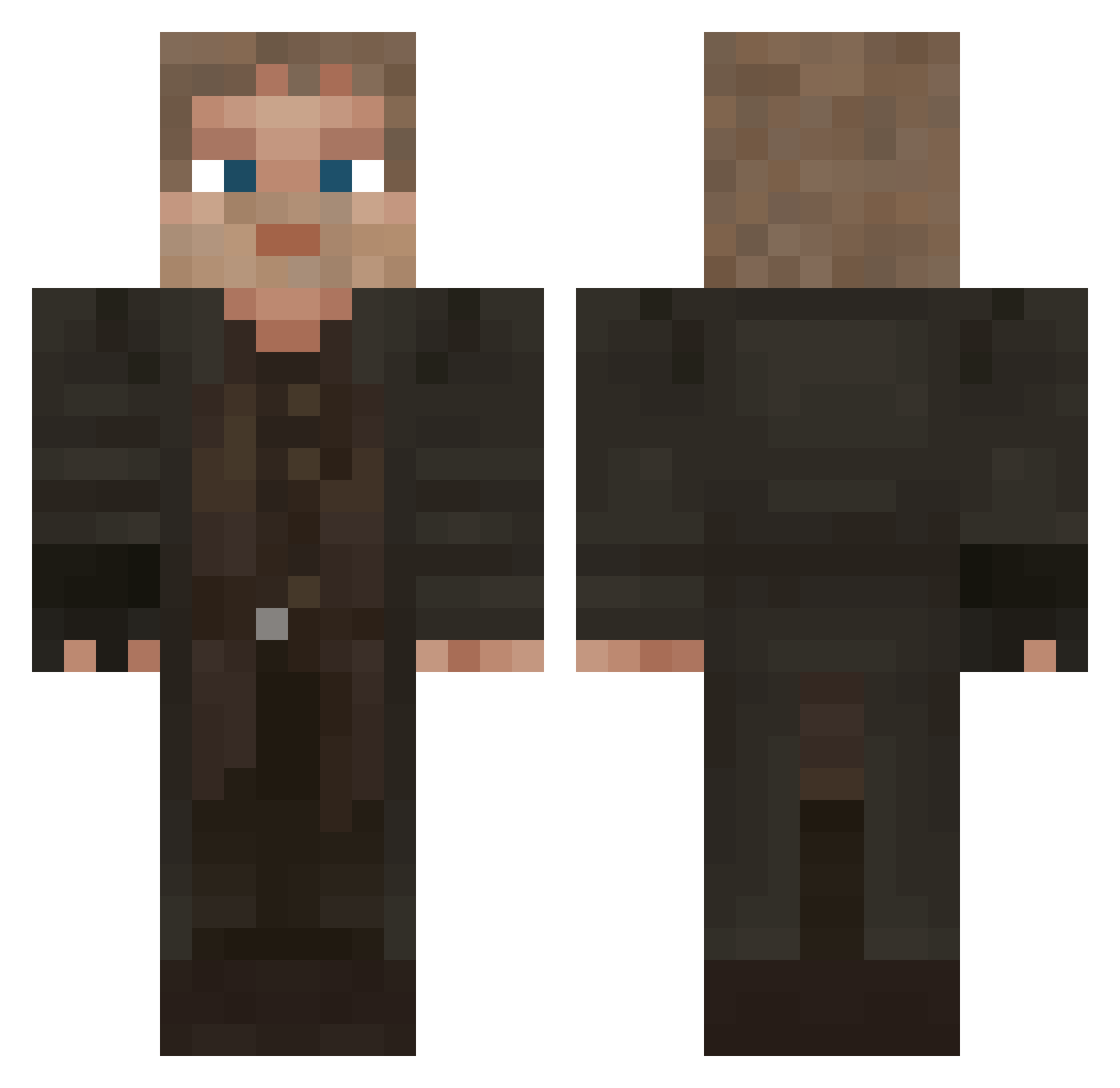 pnnrl Minecraft skin, front and back view