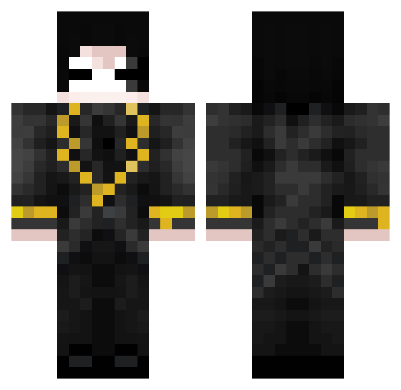 GrippyGorilla Minecraft skin, front and back view
