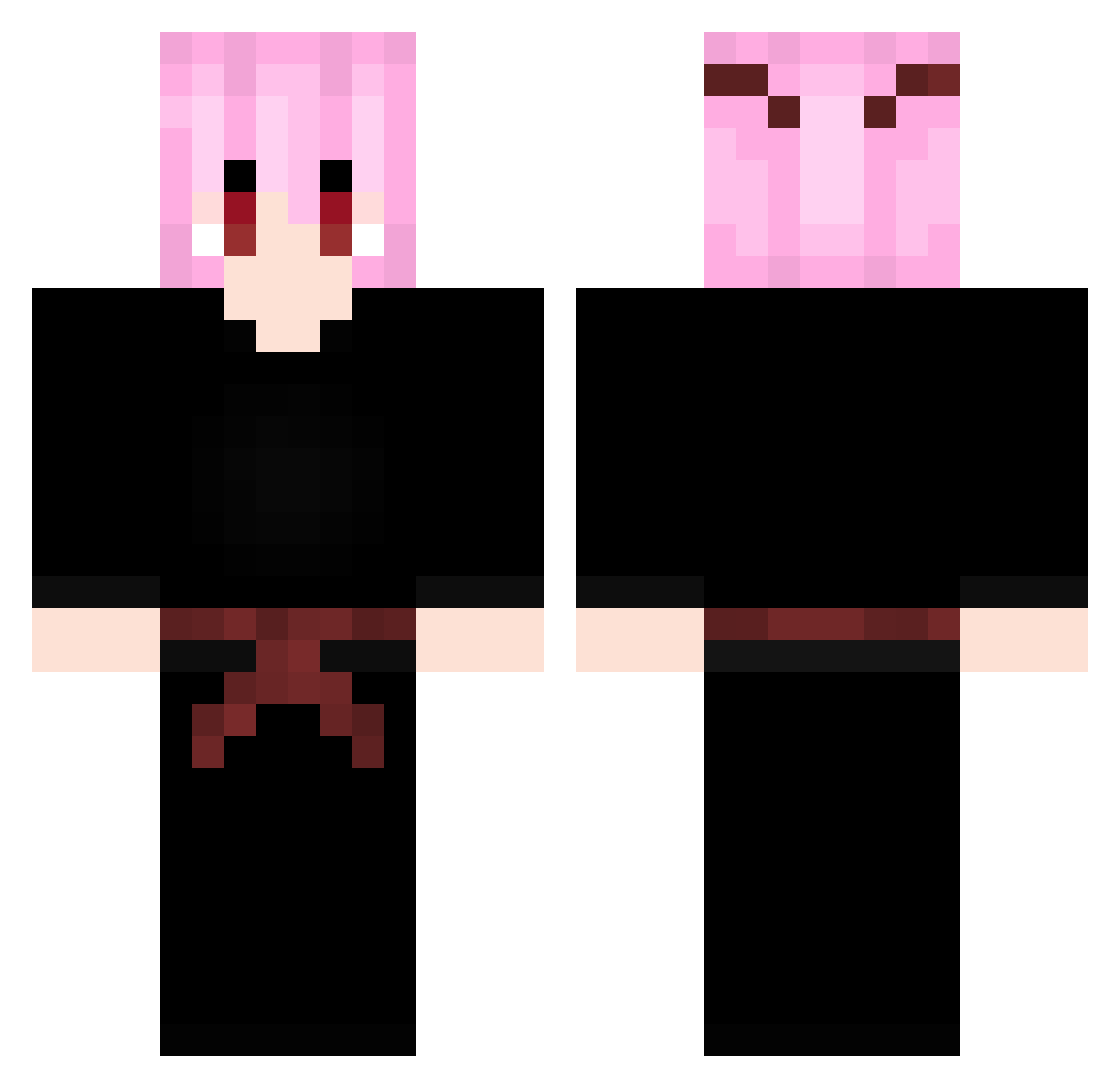 xsaigomade Minecraft skin, front and back view