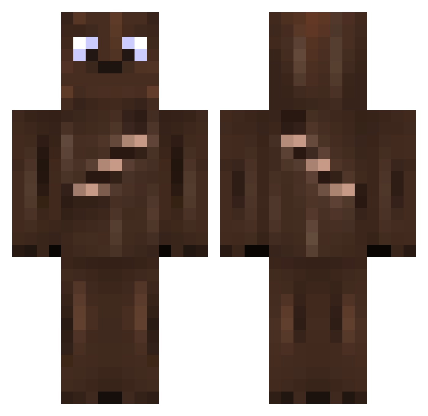 Amphibolite Minecraft skin, front and back view
