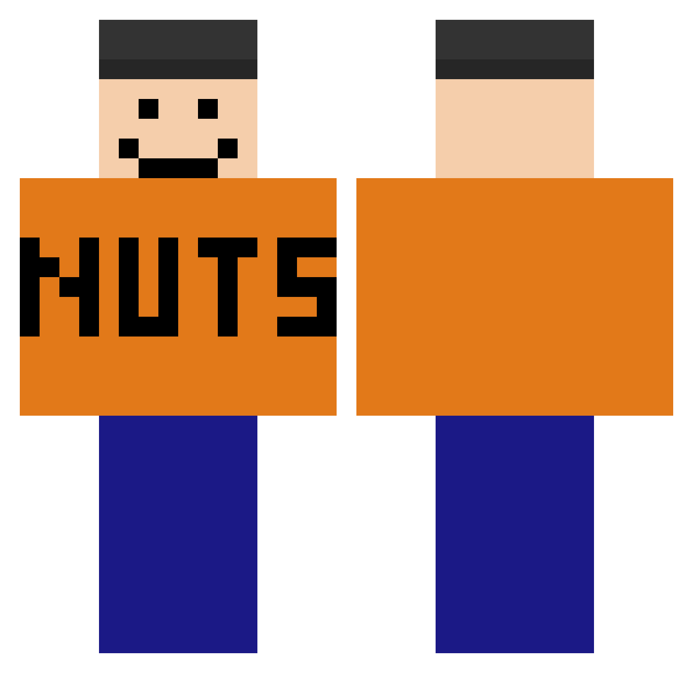 matureExpo Minecraft skin, front and back view