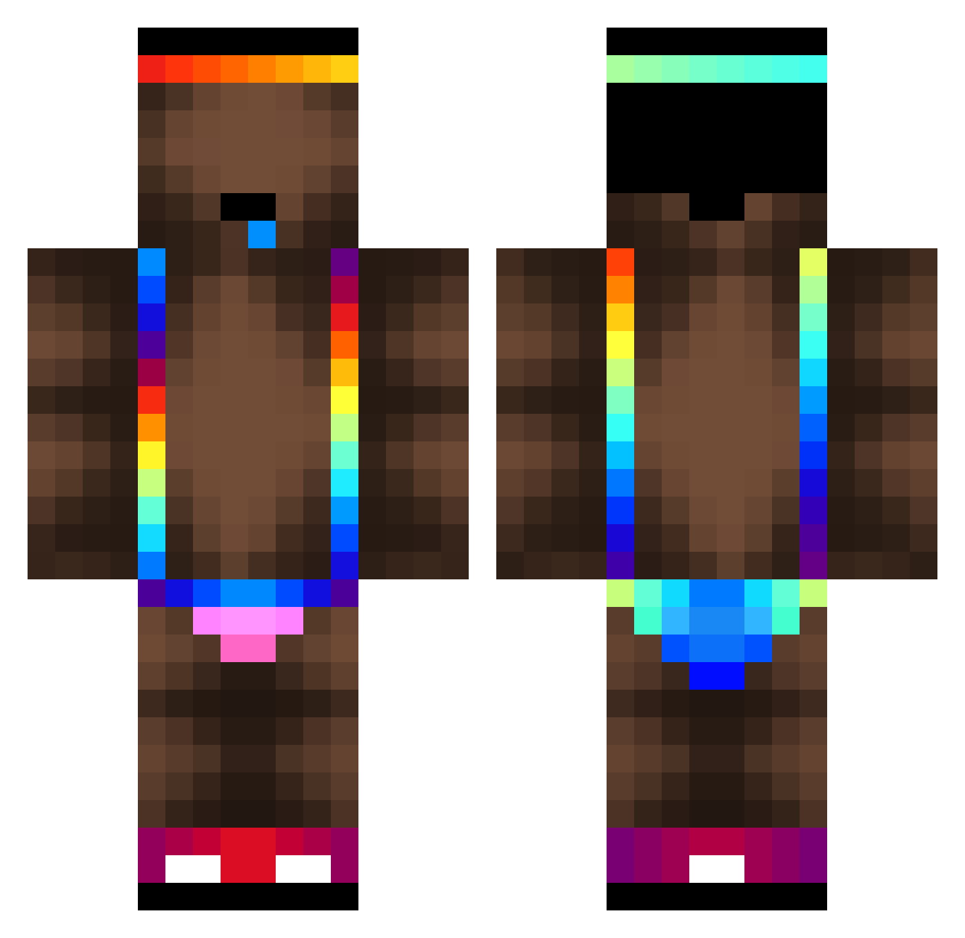 elraining Minecraft skin, front and back view