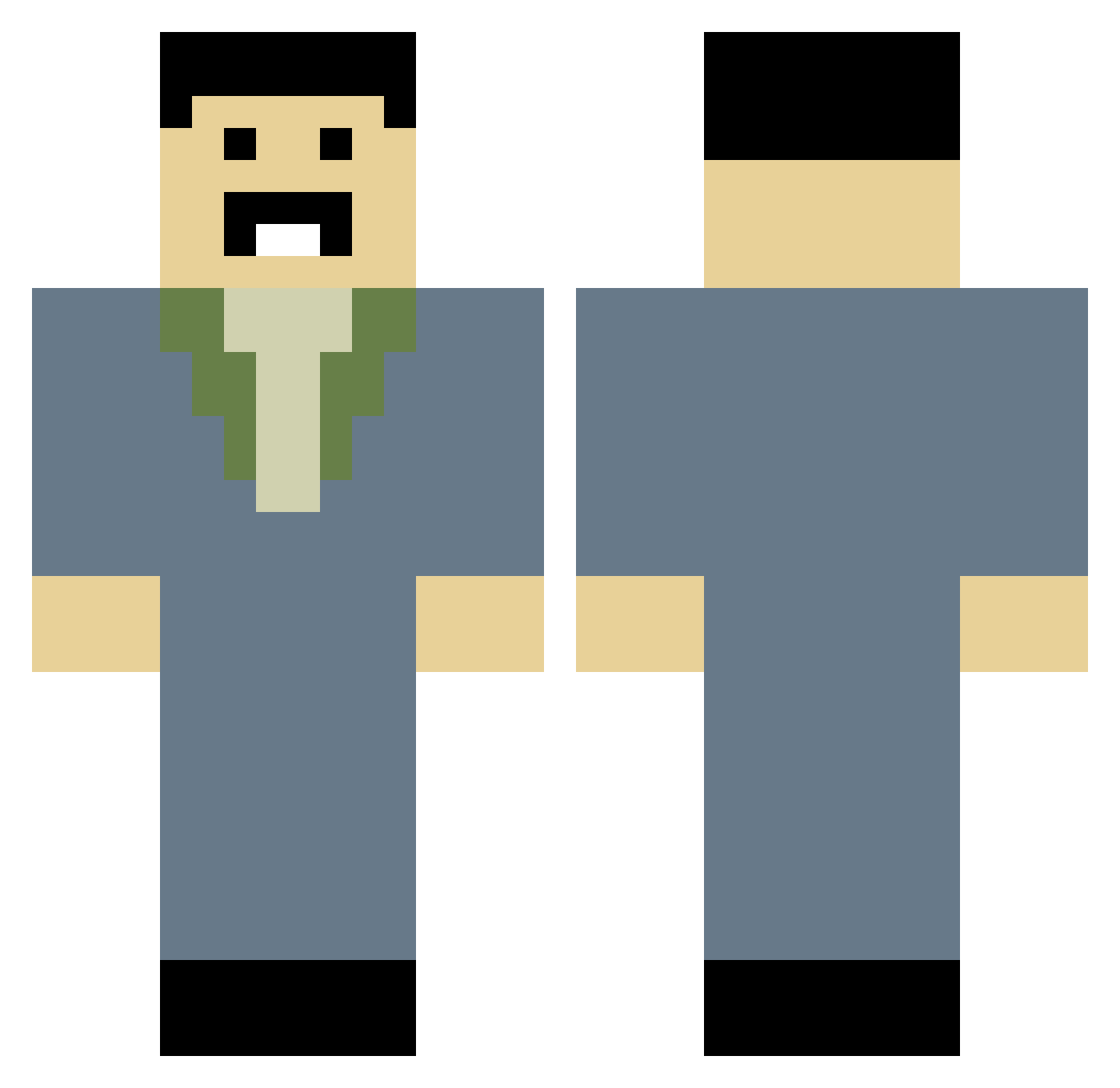 Ripper25 Minecraft skin, front and back view