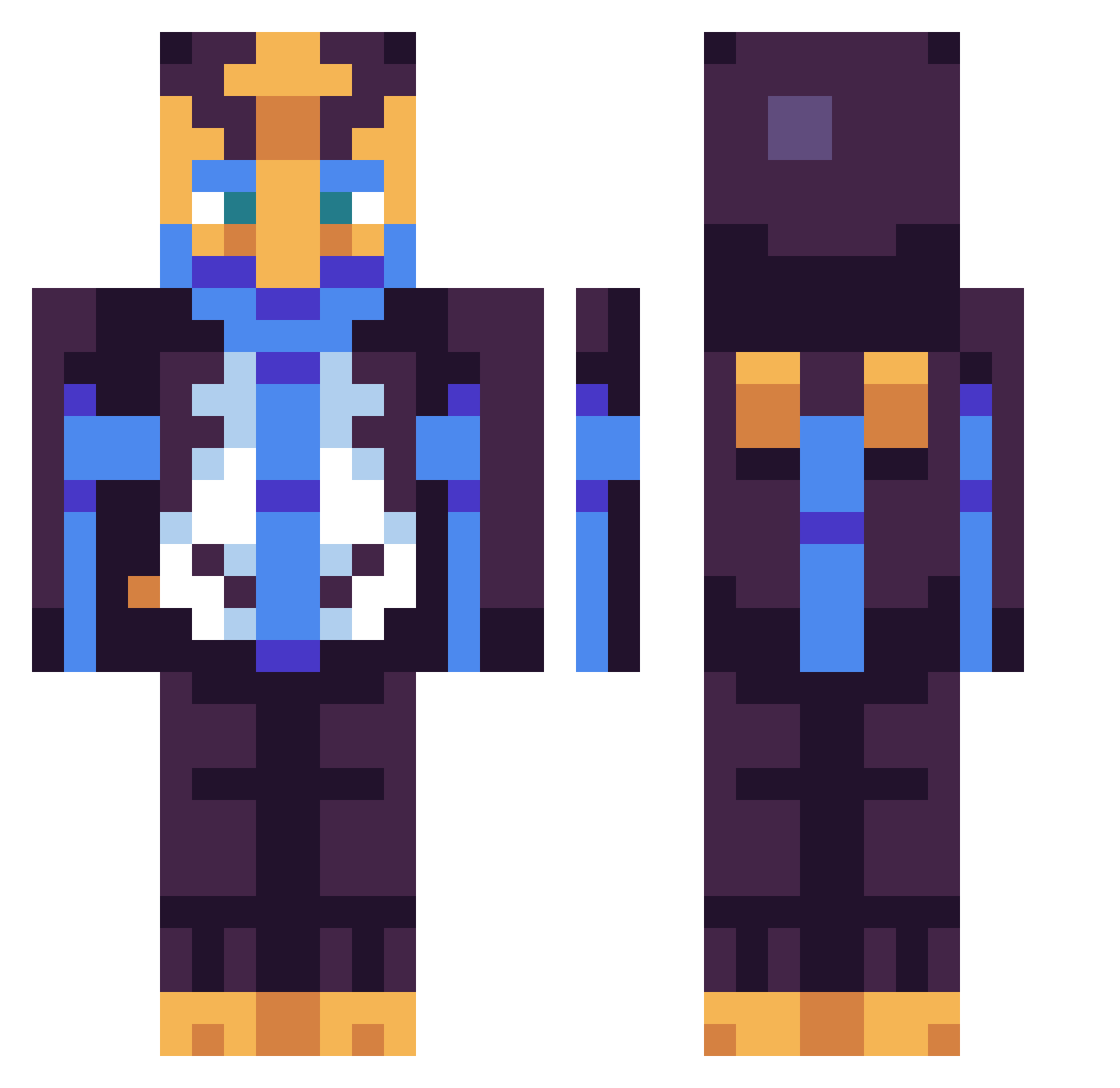 EmpoIeon Minecraft skin, front and back view