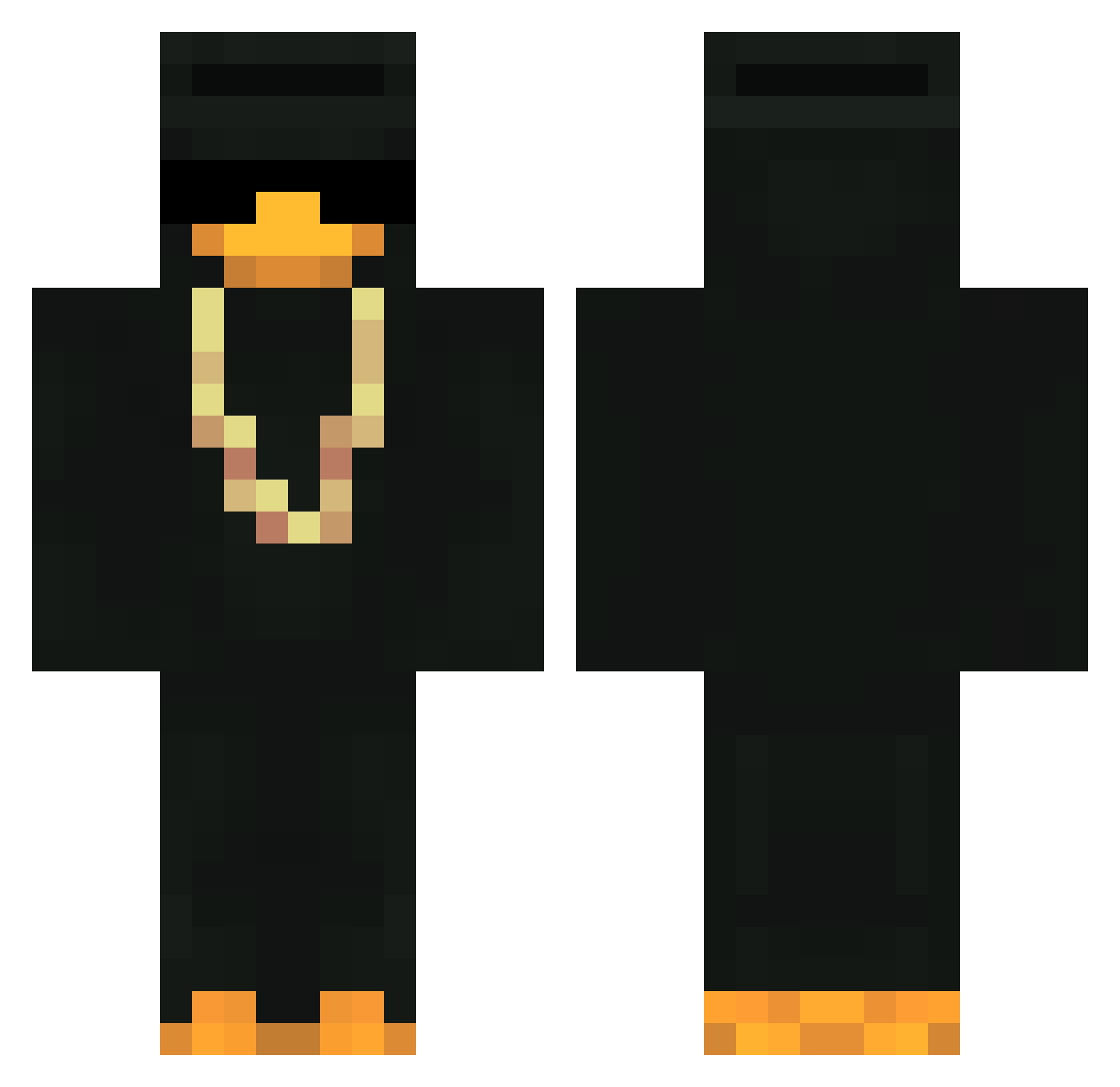 DreadedSokka Minecraft skin, front and back view