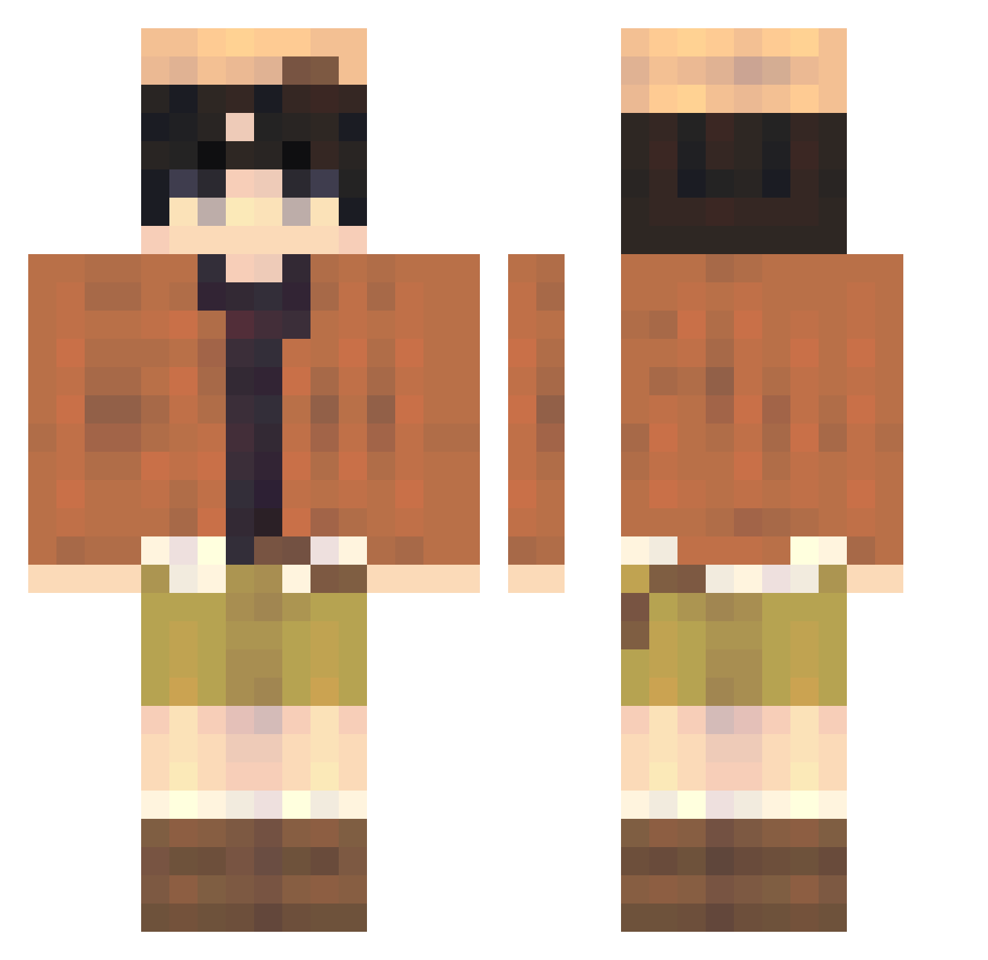 Makaciato Minecraft skin, front and back view