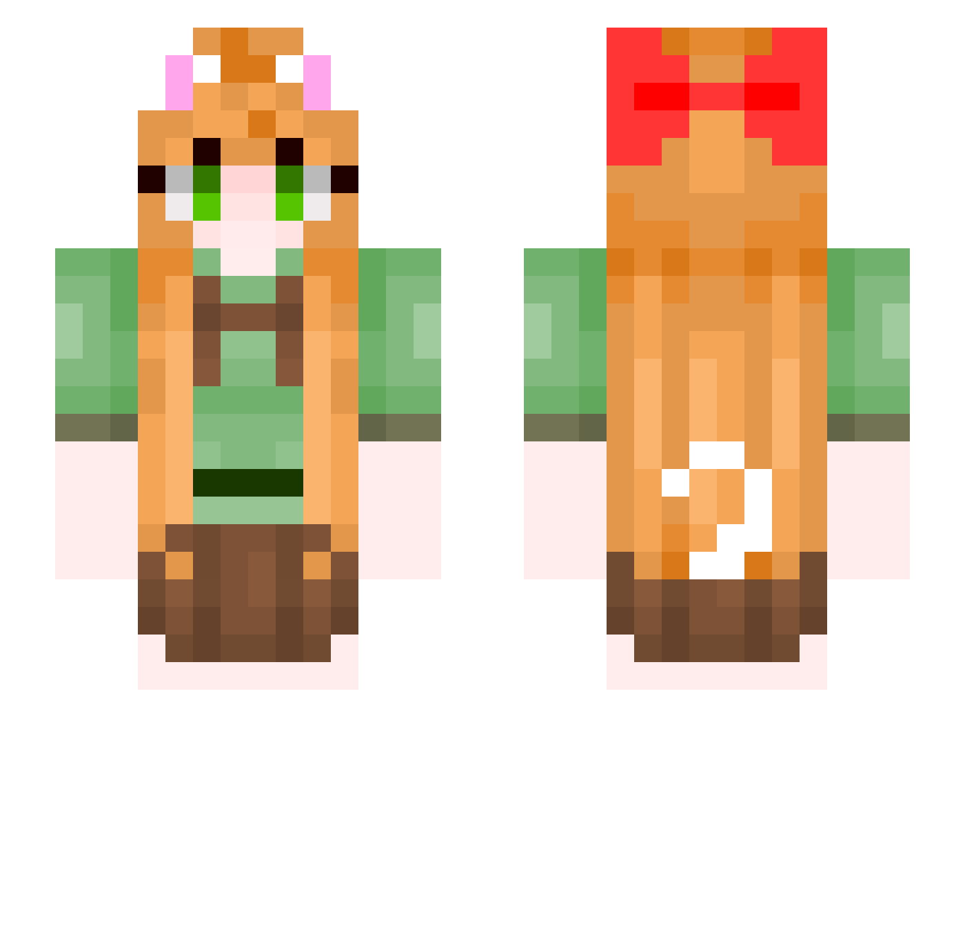 baleren Minecraft skin, front and back view