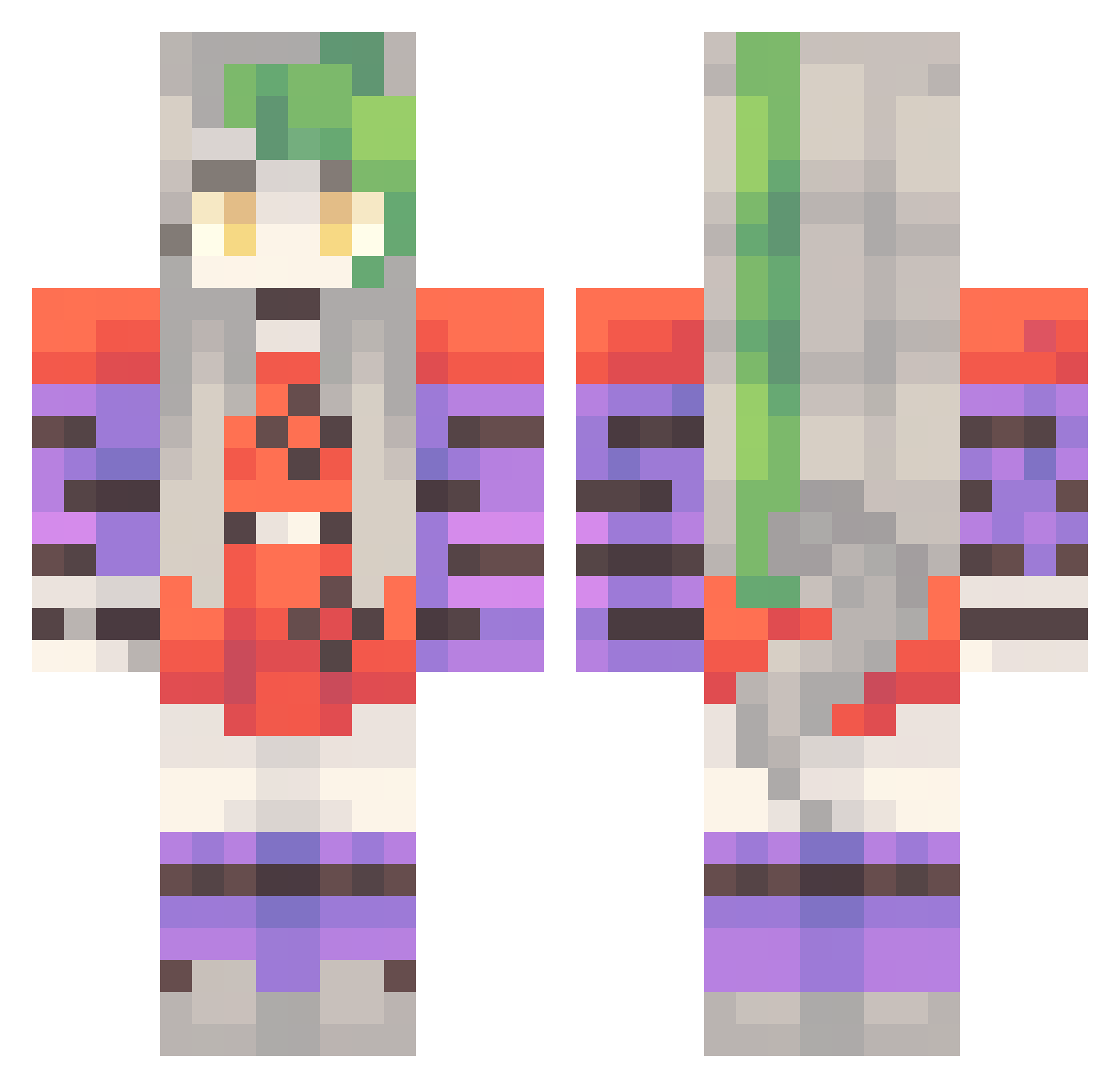 Tangle_Mangle Minecraft skin, front and back view