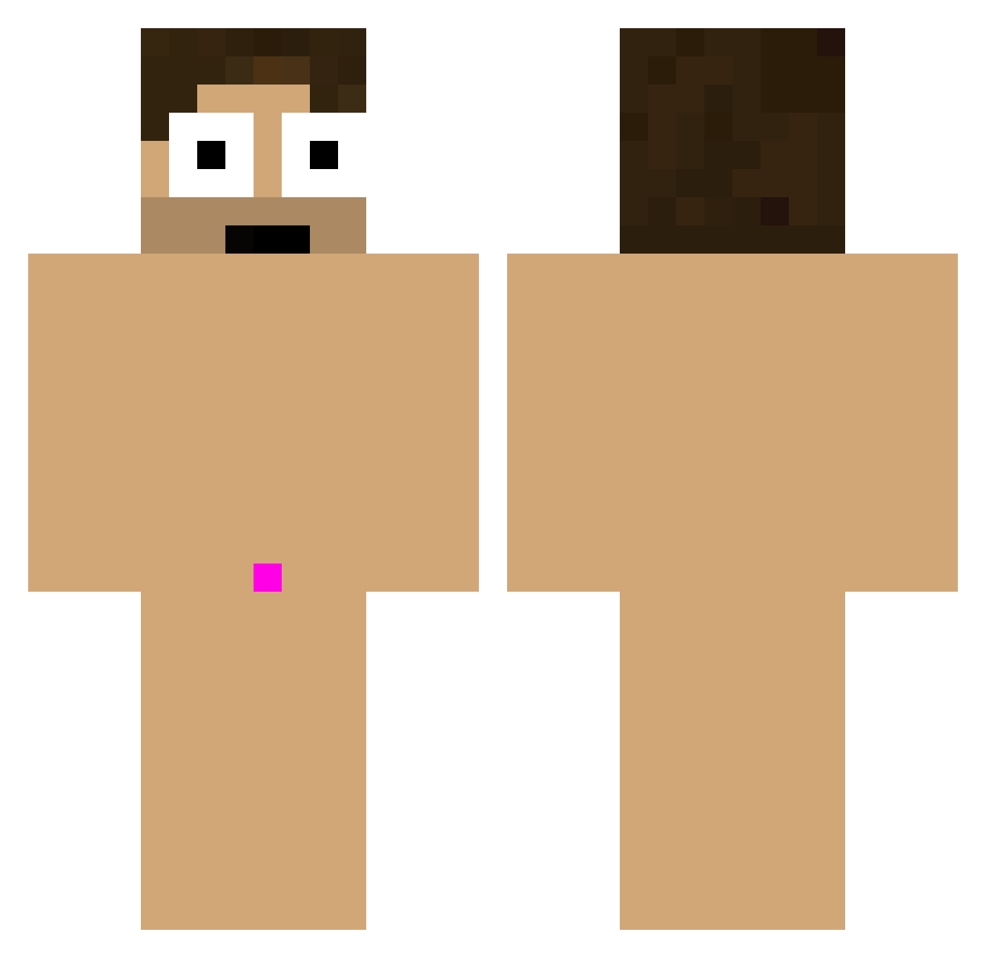 vortease Minecraft skin, front and back view