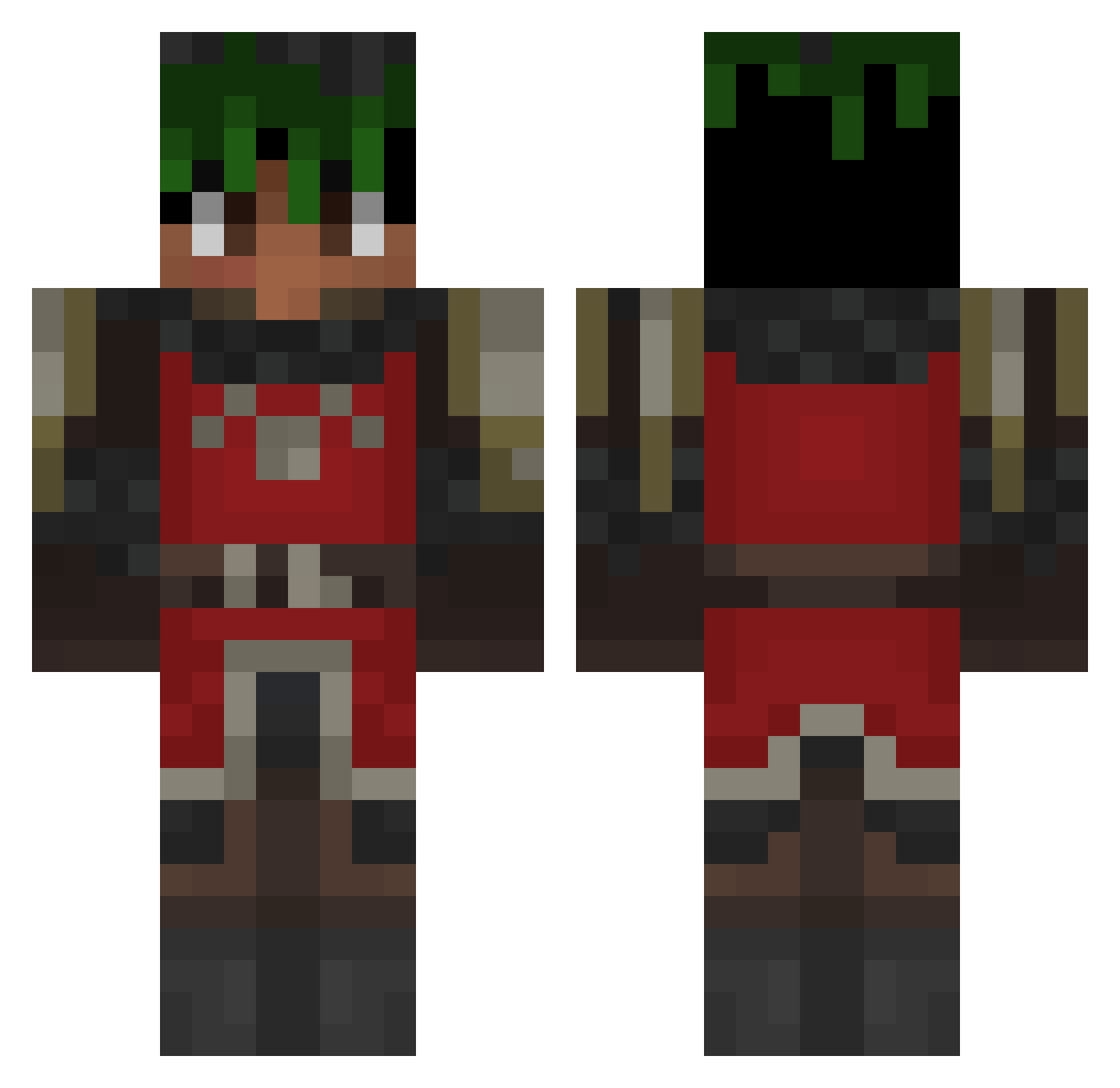 vvspg Minecraft skin, front and back view