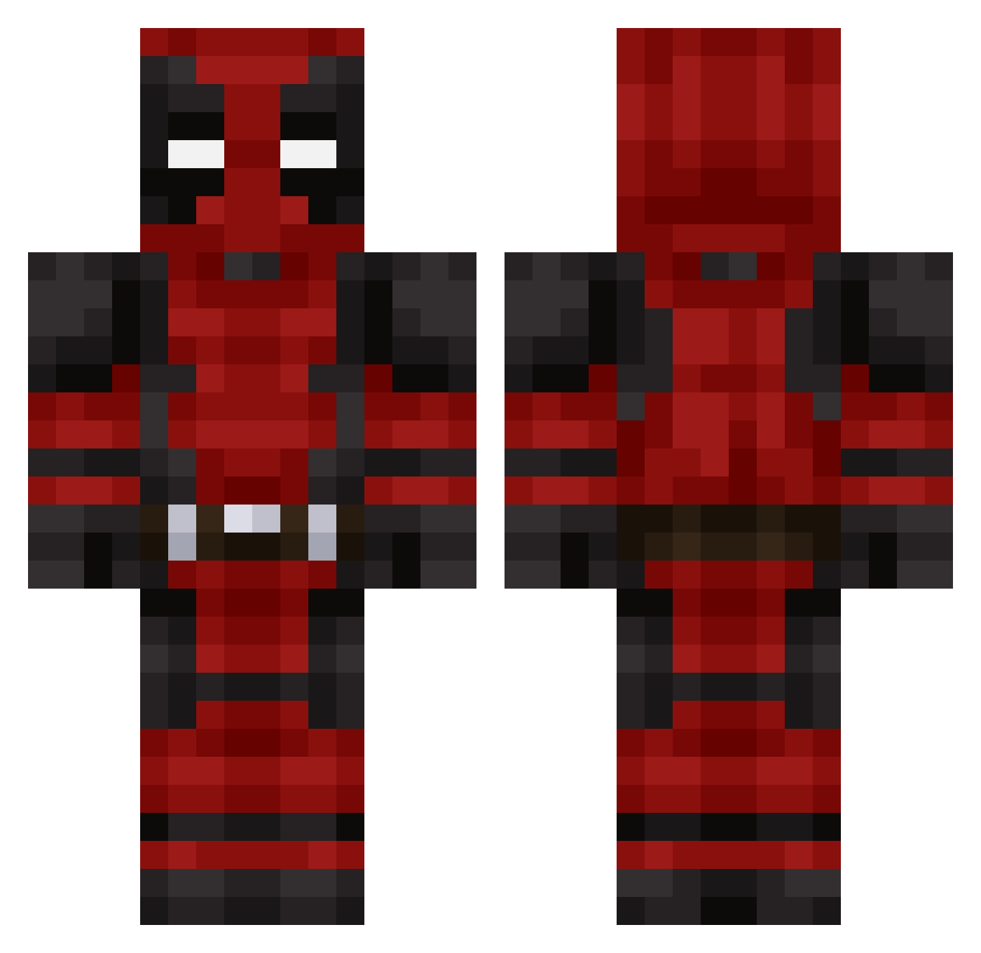 3due Minecraft skin, front and back view