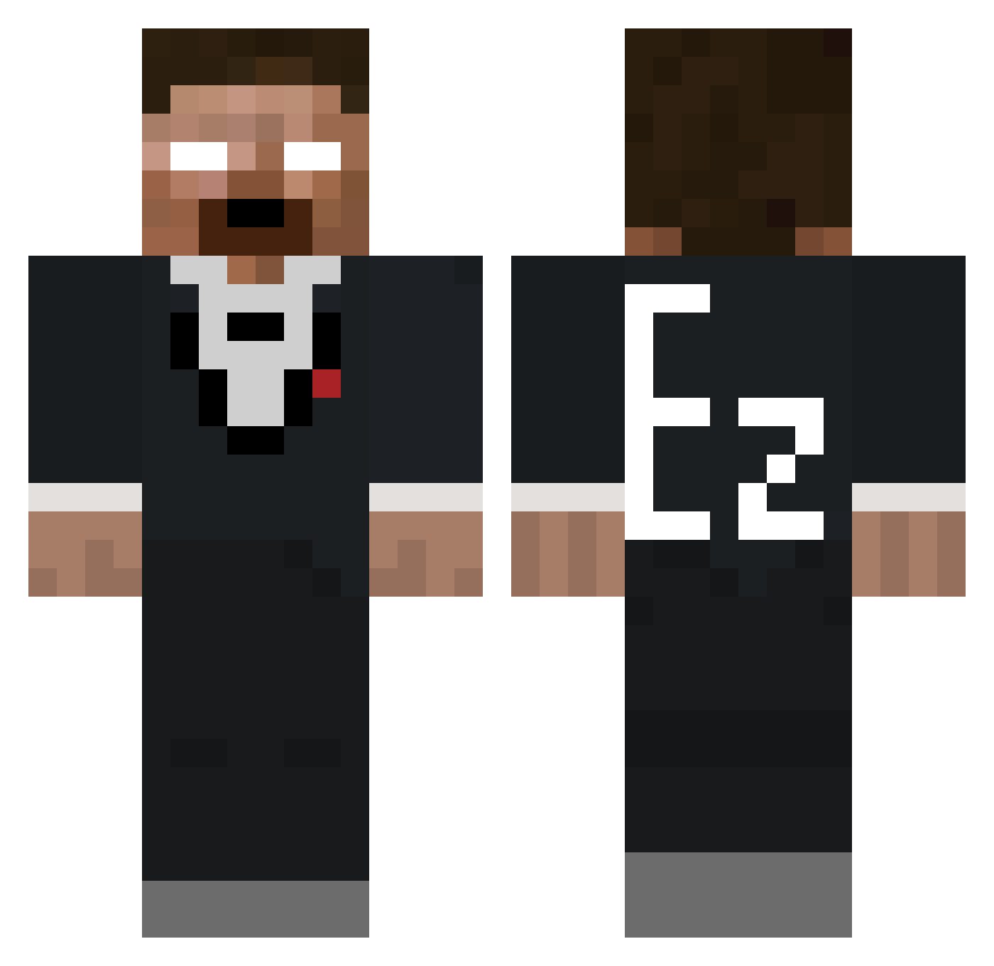 wrrp Minecraft skin, front and back view