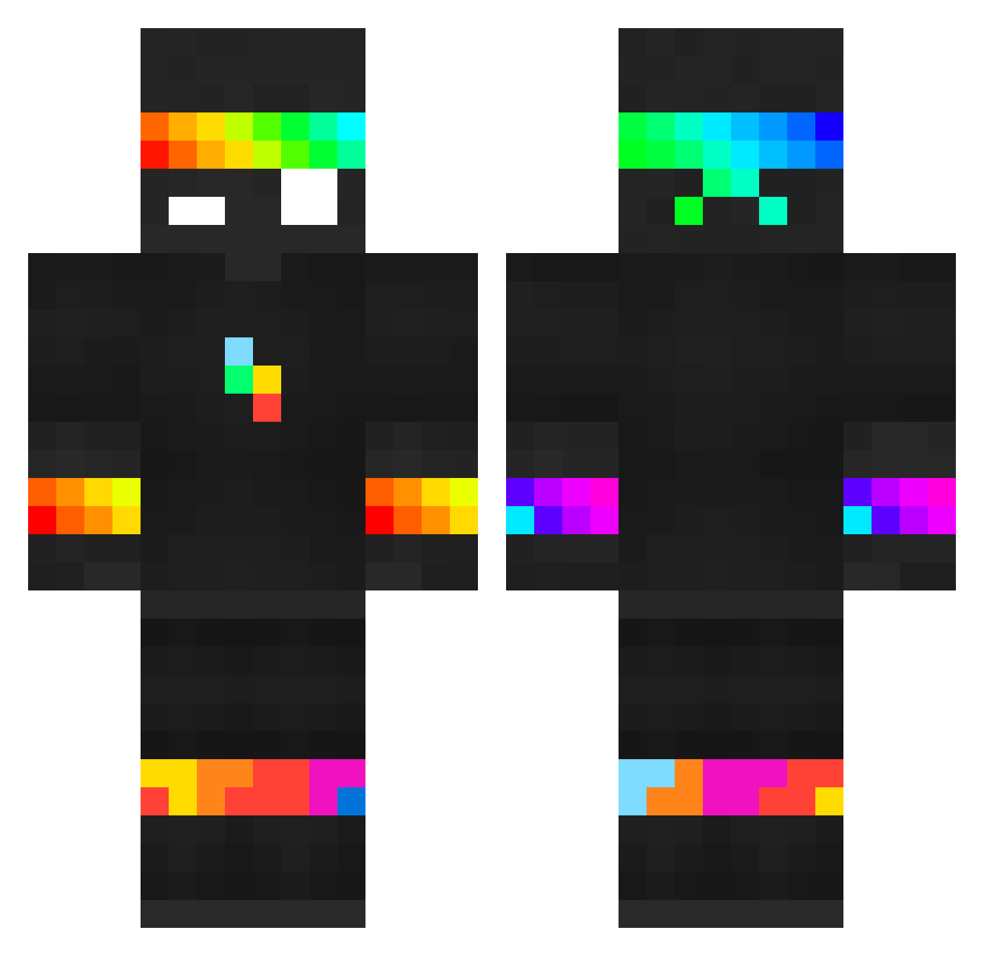 TomNukes Minecraft skin, front and back view