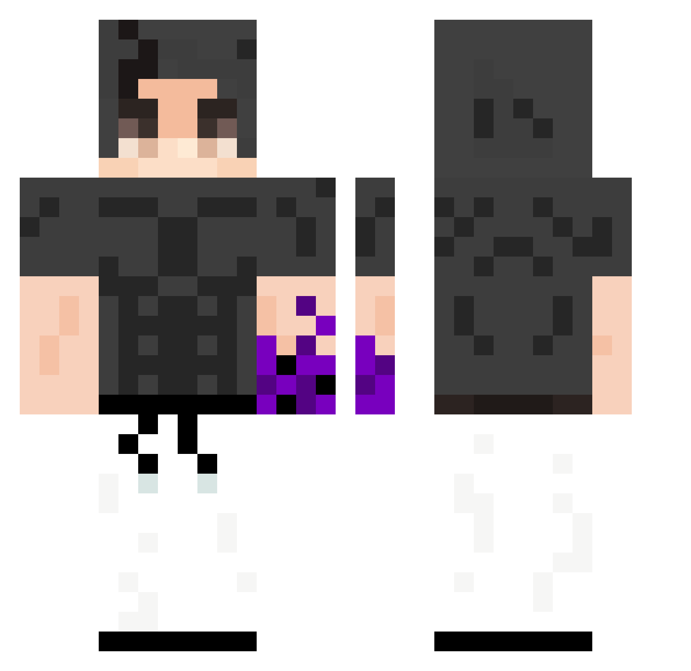 Luisary Minecraft skin, front and back view