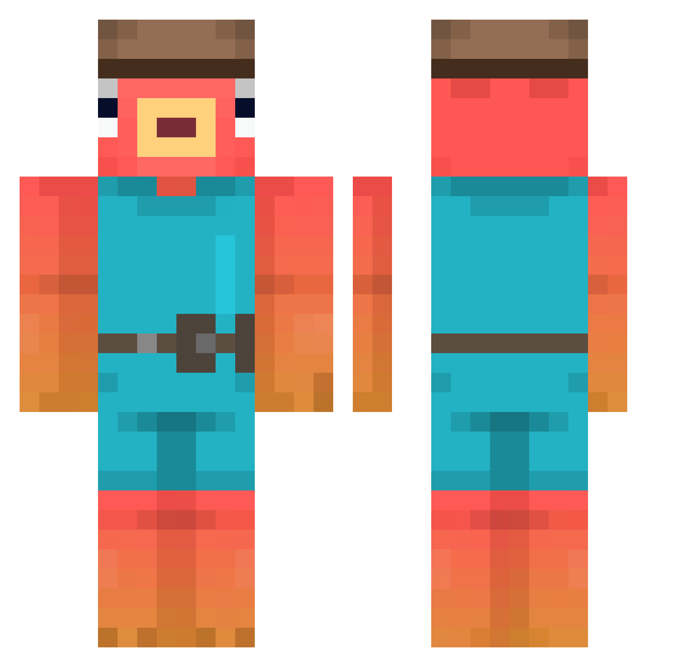 Wojtelelle23 Minecraft skin, front and back view