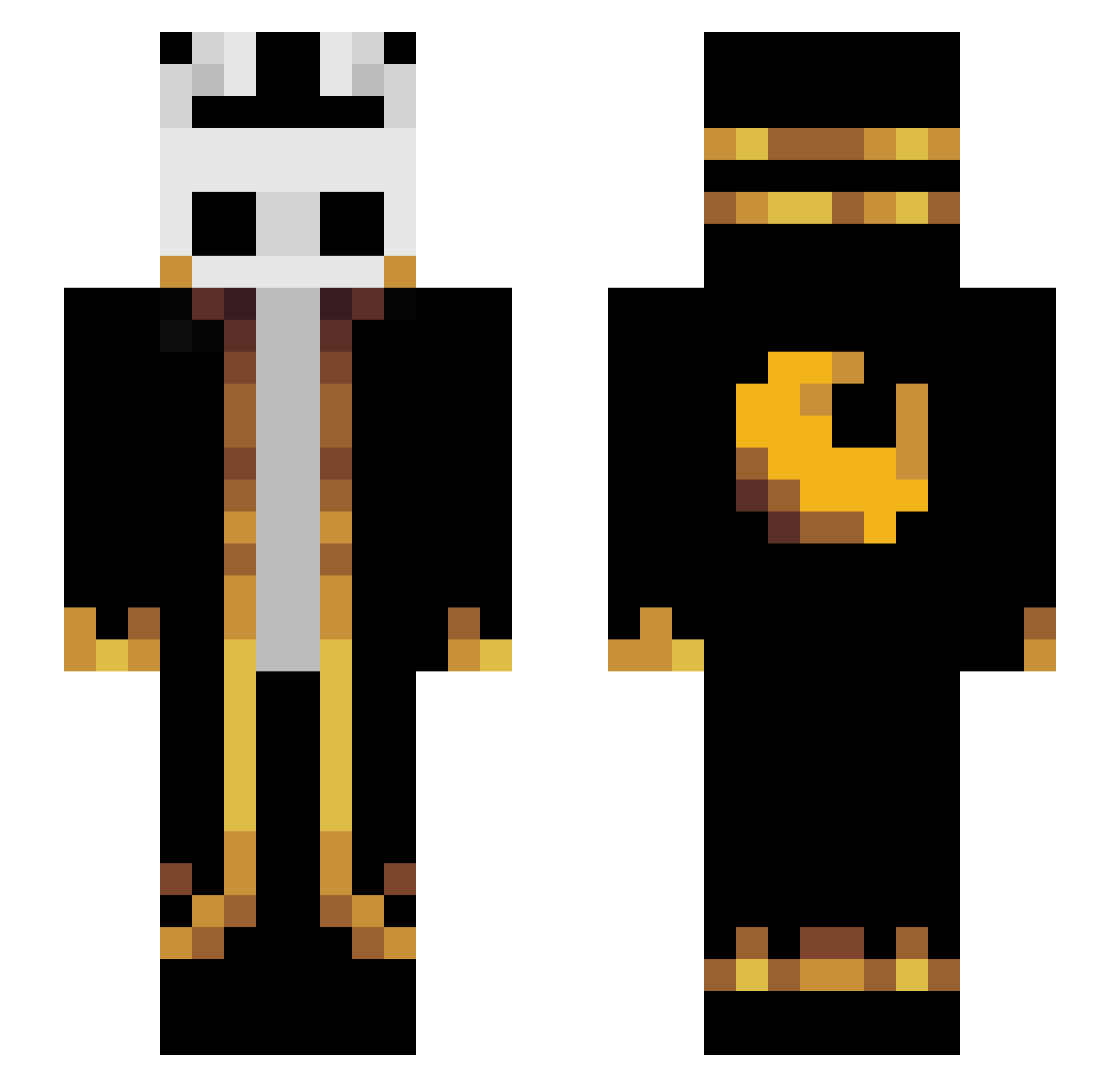 Phoenix210410 Minecraft skin, front and back view