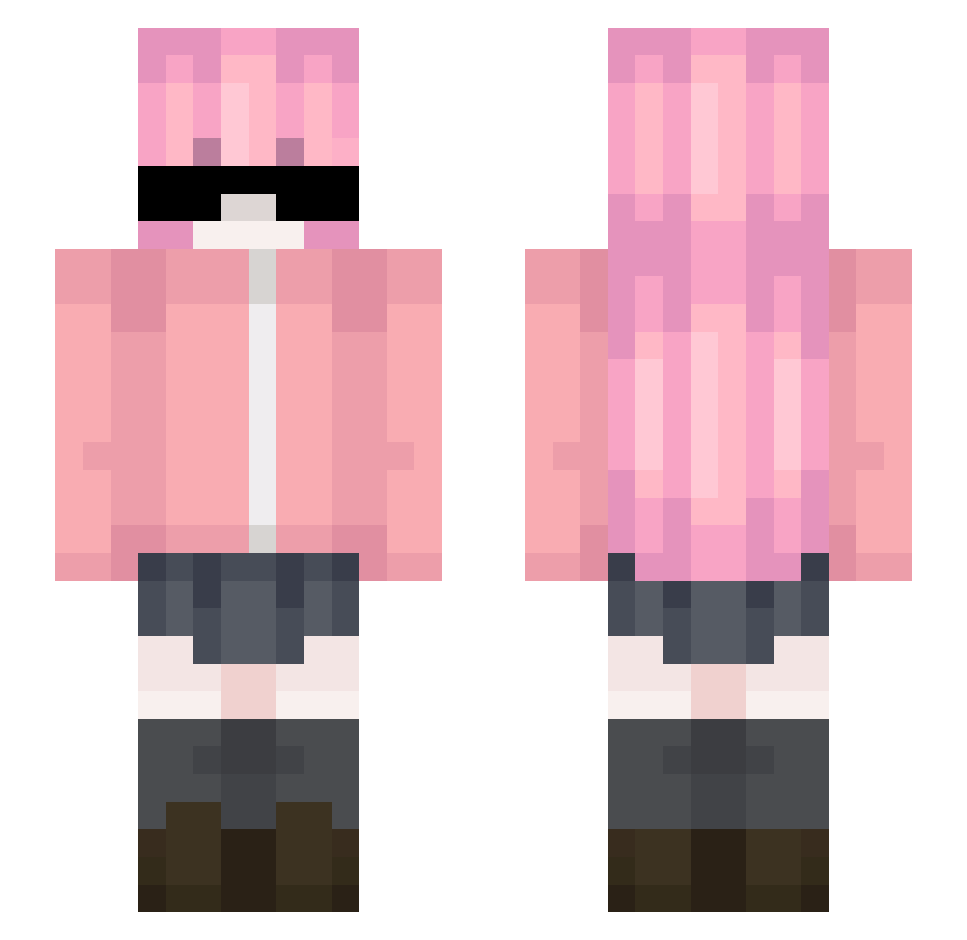 SzaKuuN Minecraft skin, front and back view