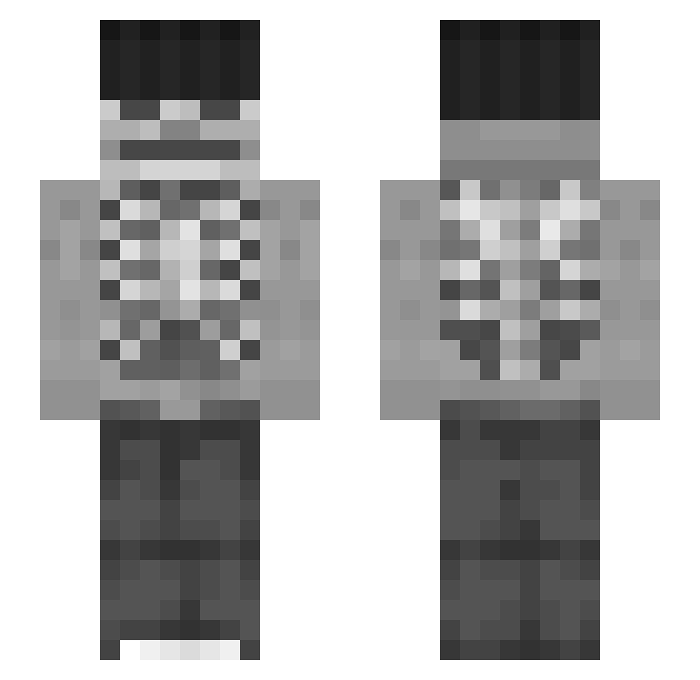 Frizeh Minecraft skin, front and back view