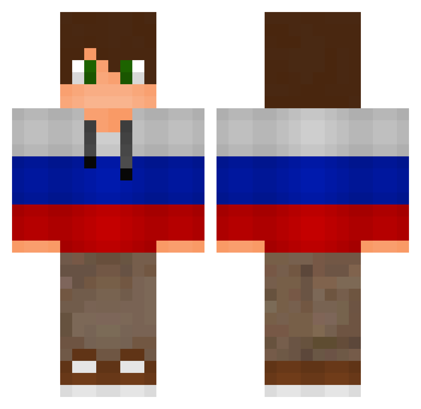 markuzey Minecraft skin, front and back view