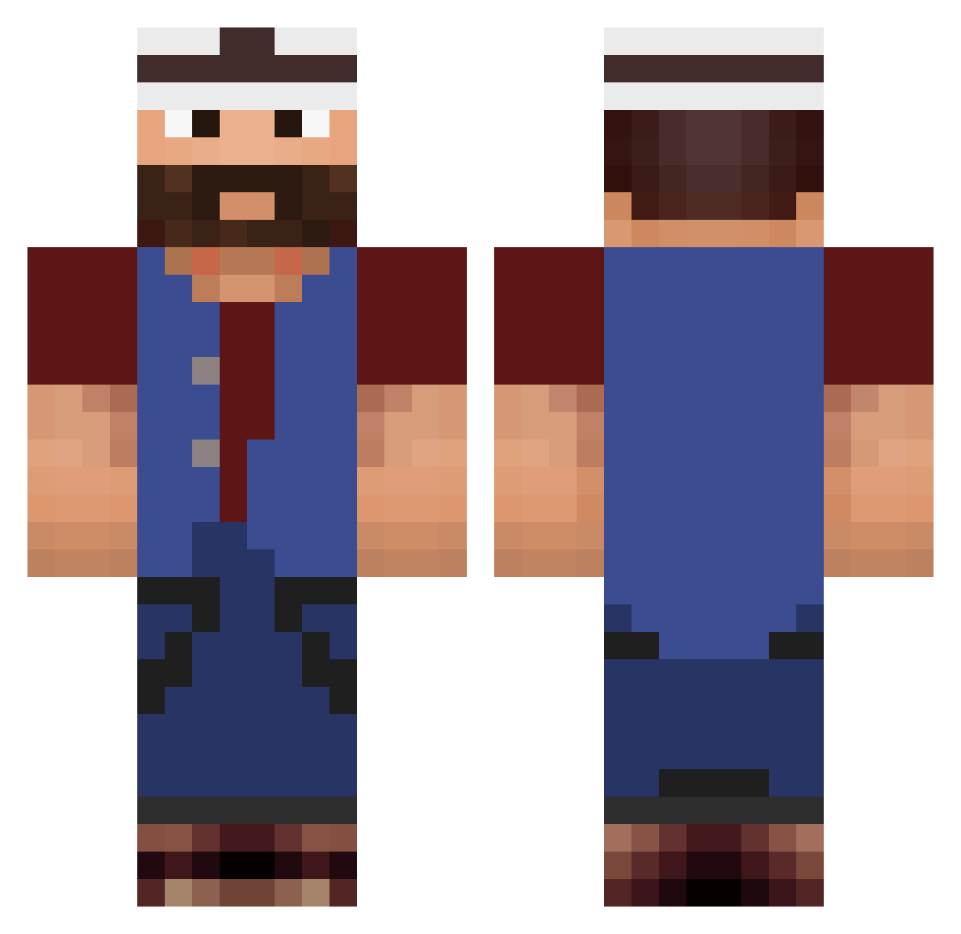 Atreid Minecraft skin, front and back view