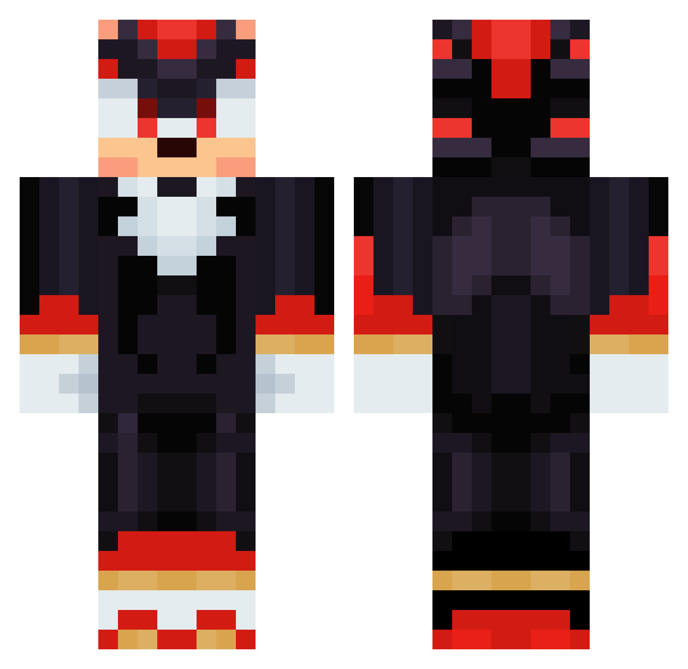 PureNail Minecraft skin, front and back view