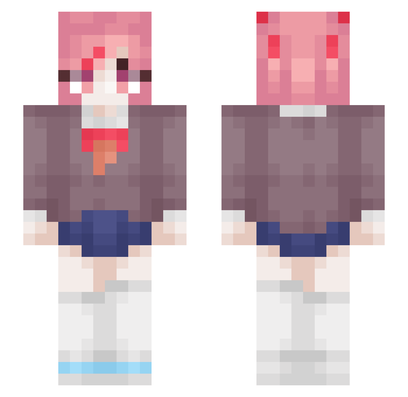 UnownGamer29 Minecraft skin, front and back view