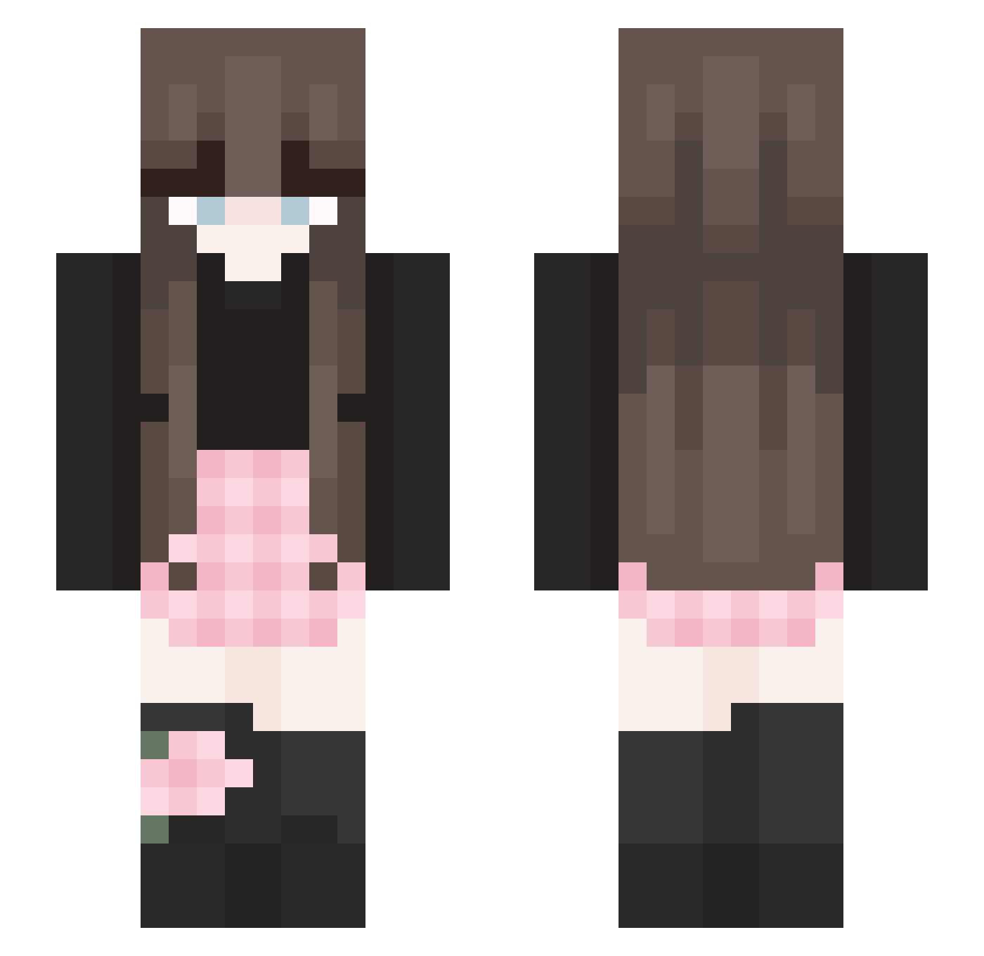 SnappDragon_ Minecraft skin, front and back view