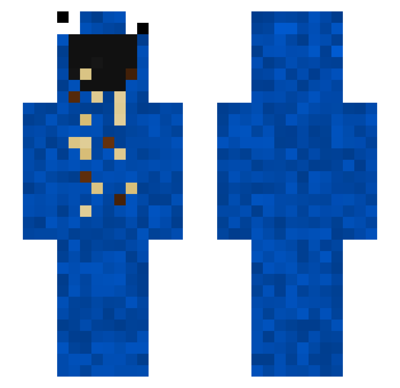 K1RBEISKING Minecraft skin, front and back view