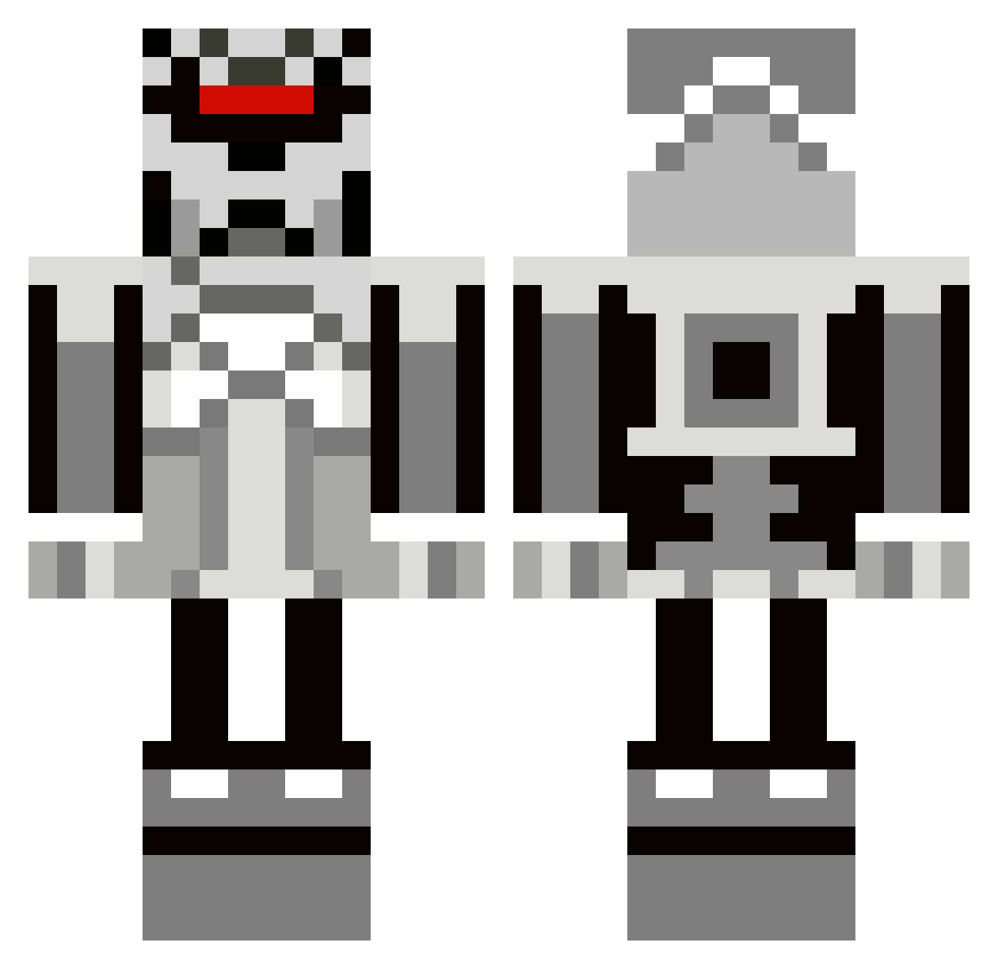 Whereas Minecraft skin, front and back view