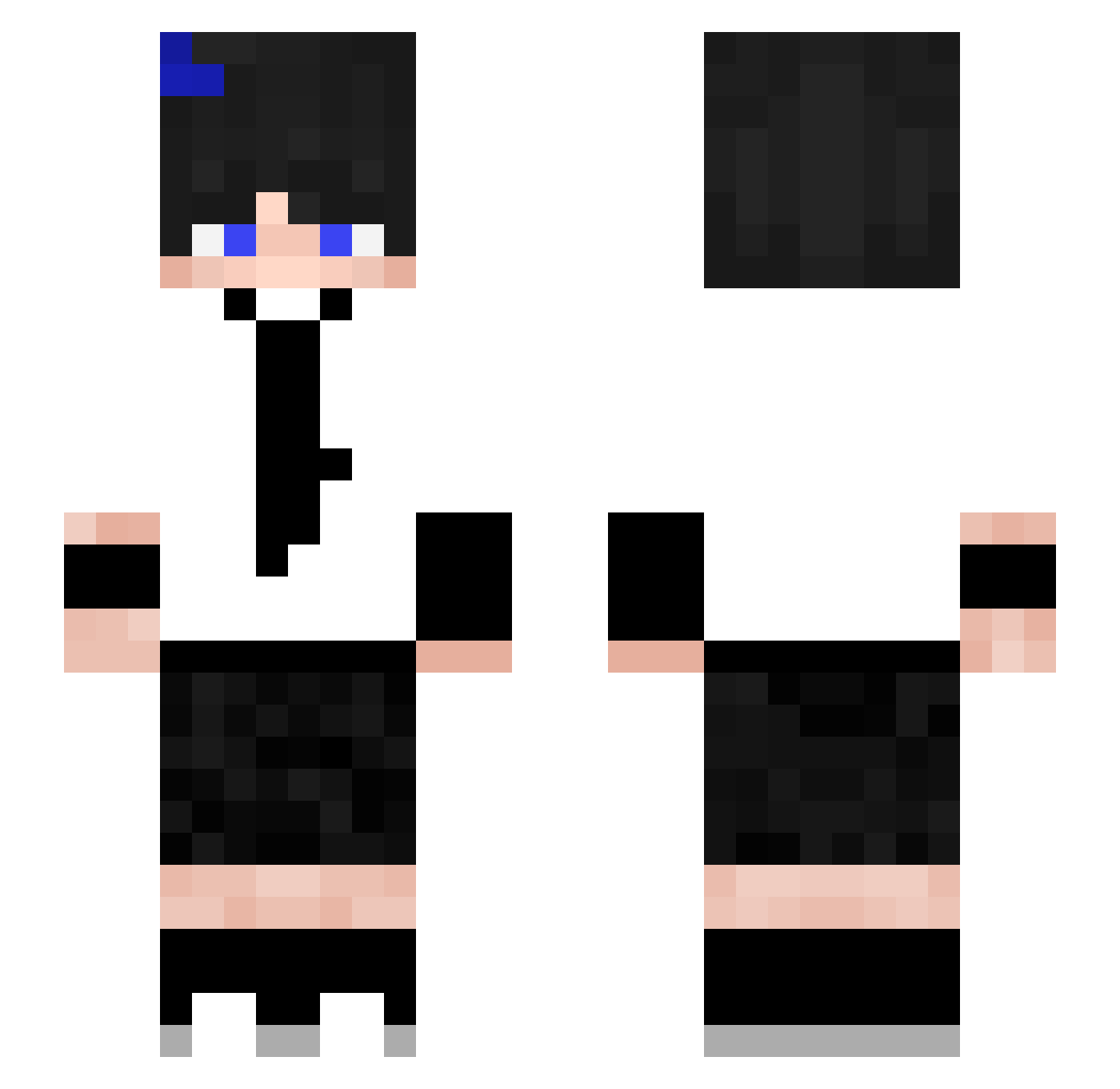 kirahq Minecraft skin, front and back view