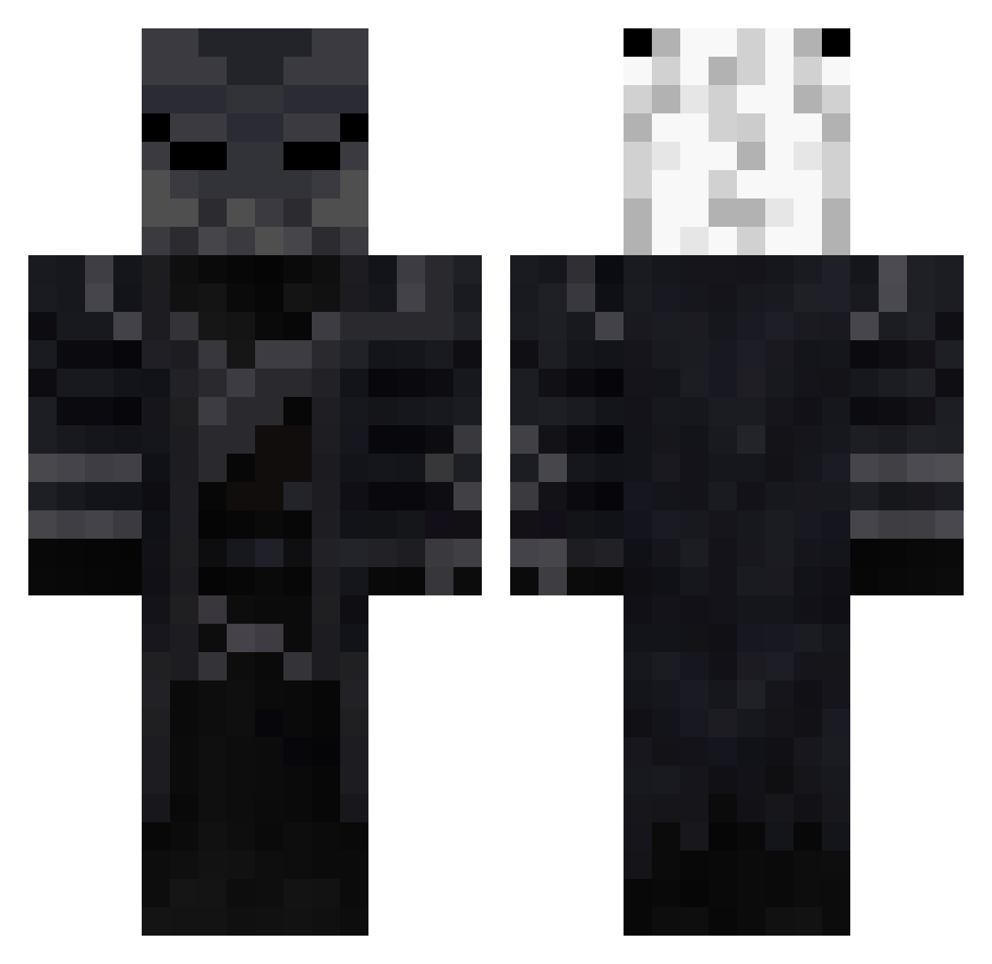 Punless Minecraft skin, front and back view