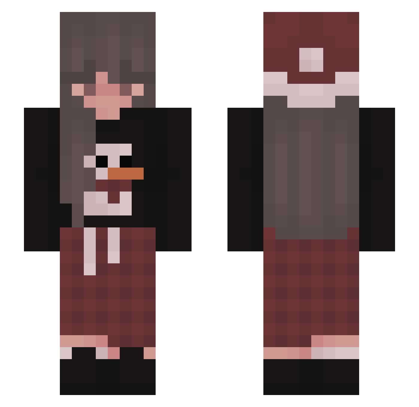 Chiaxi Minecraft skin, front and back view