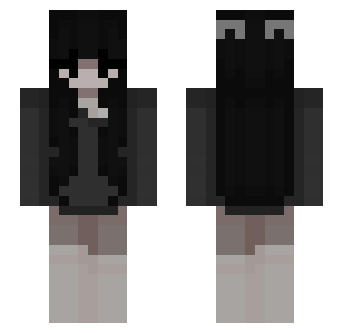 xosadi Minecraft skin, front and back view