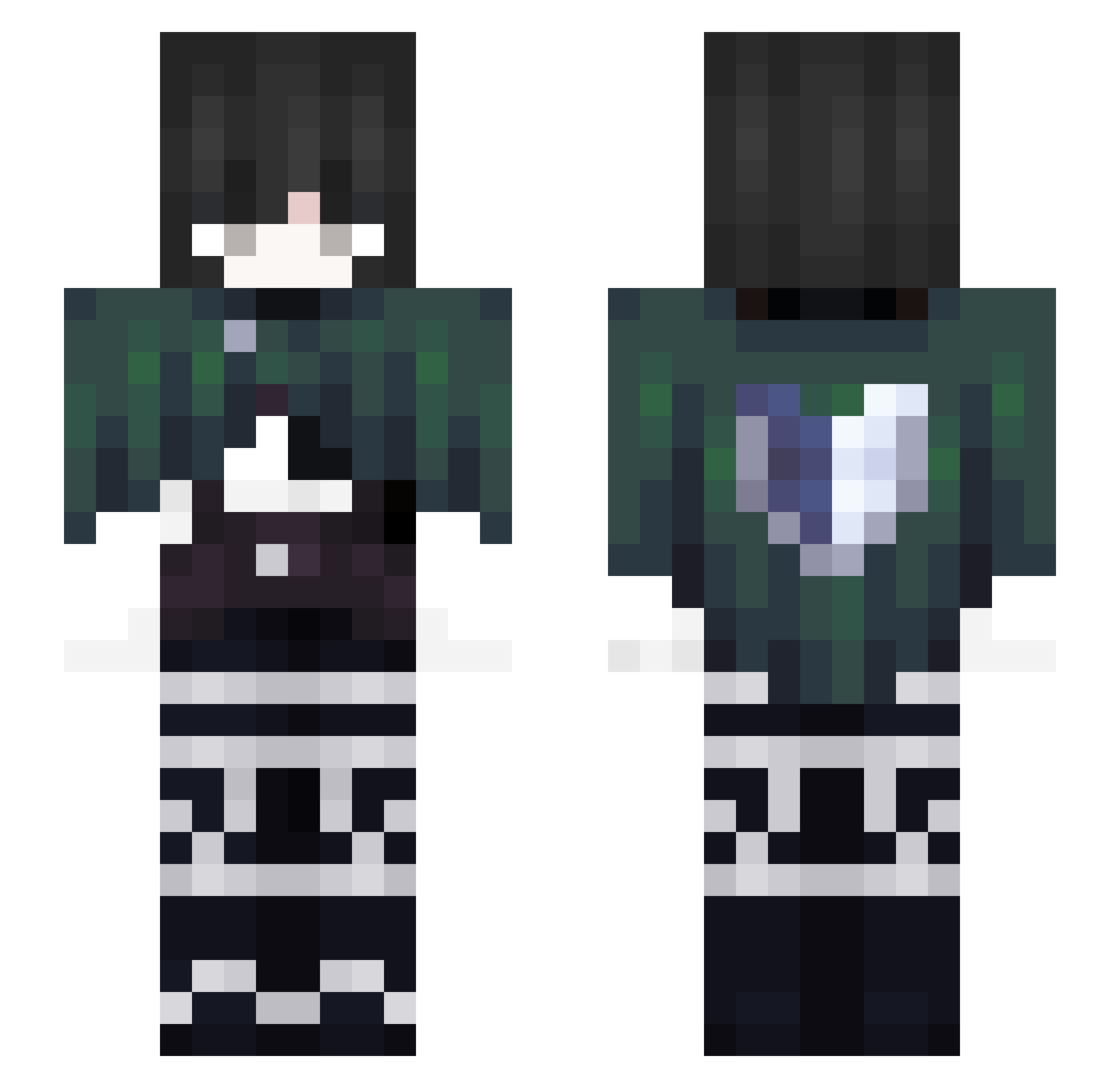 MaximoFCX Minecraft skin, front and back view
