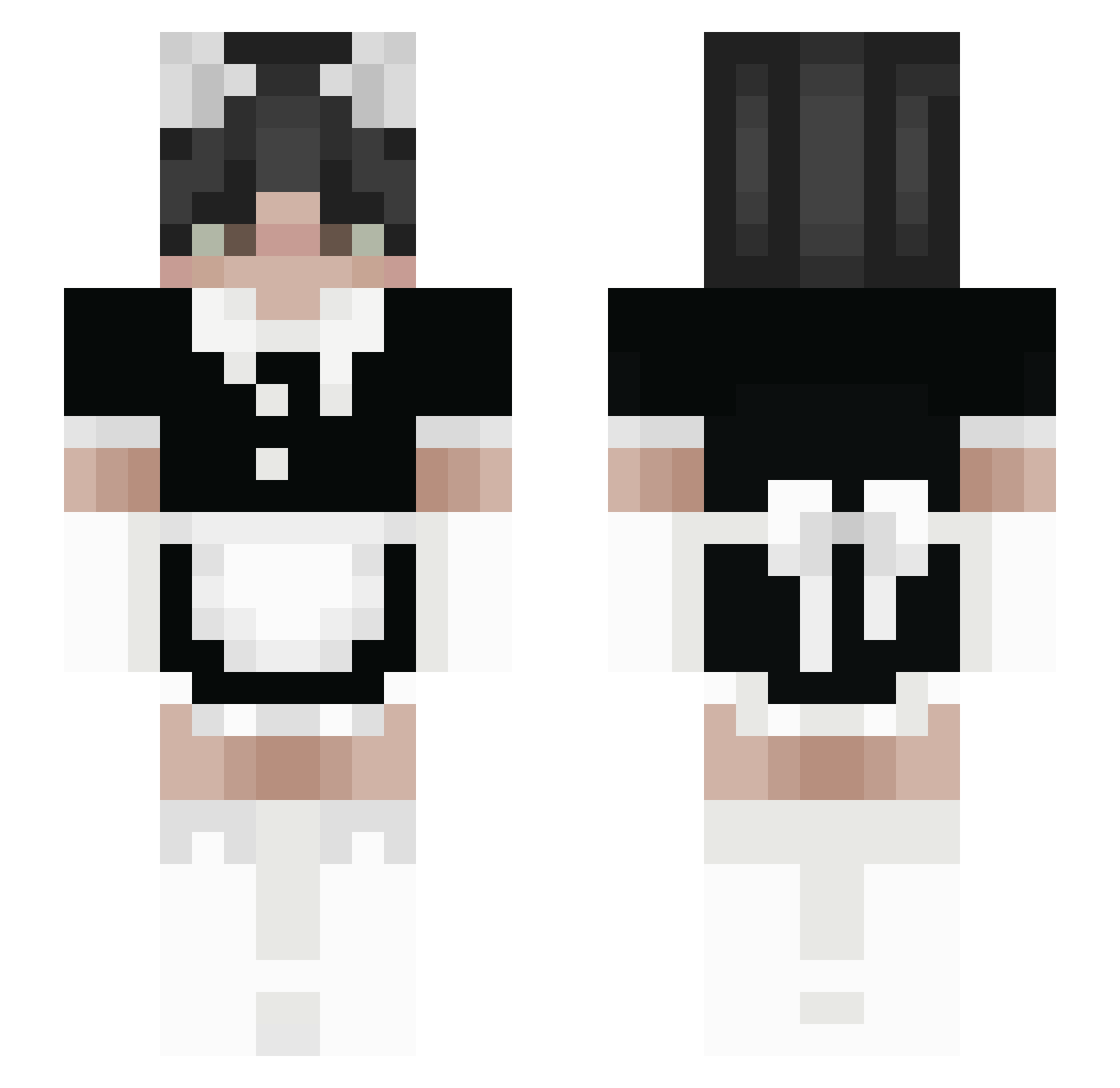 Thrirteen Minecraft skin, front and back view