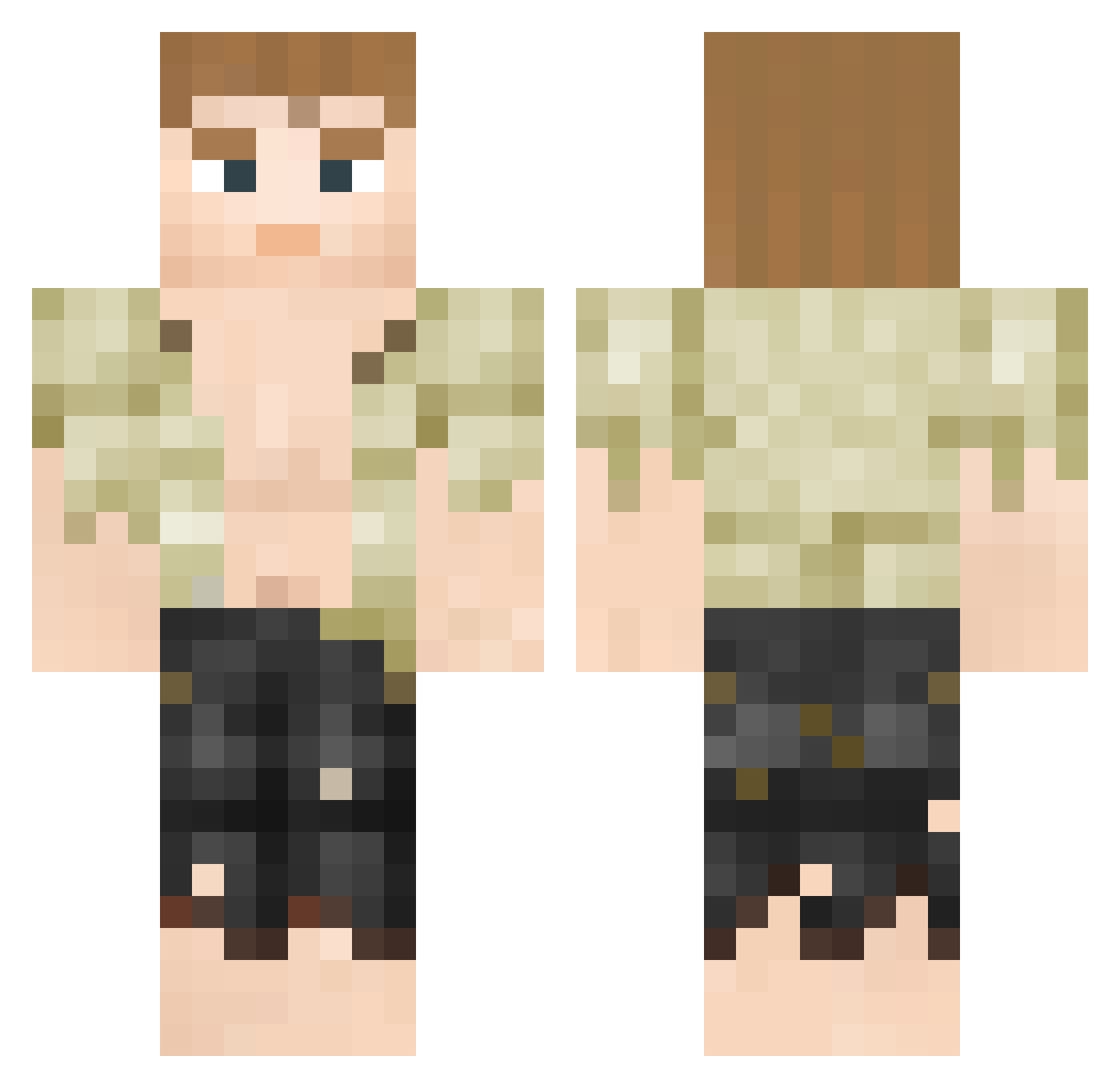 Deohce Minecraft skin, front and back view