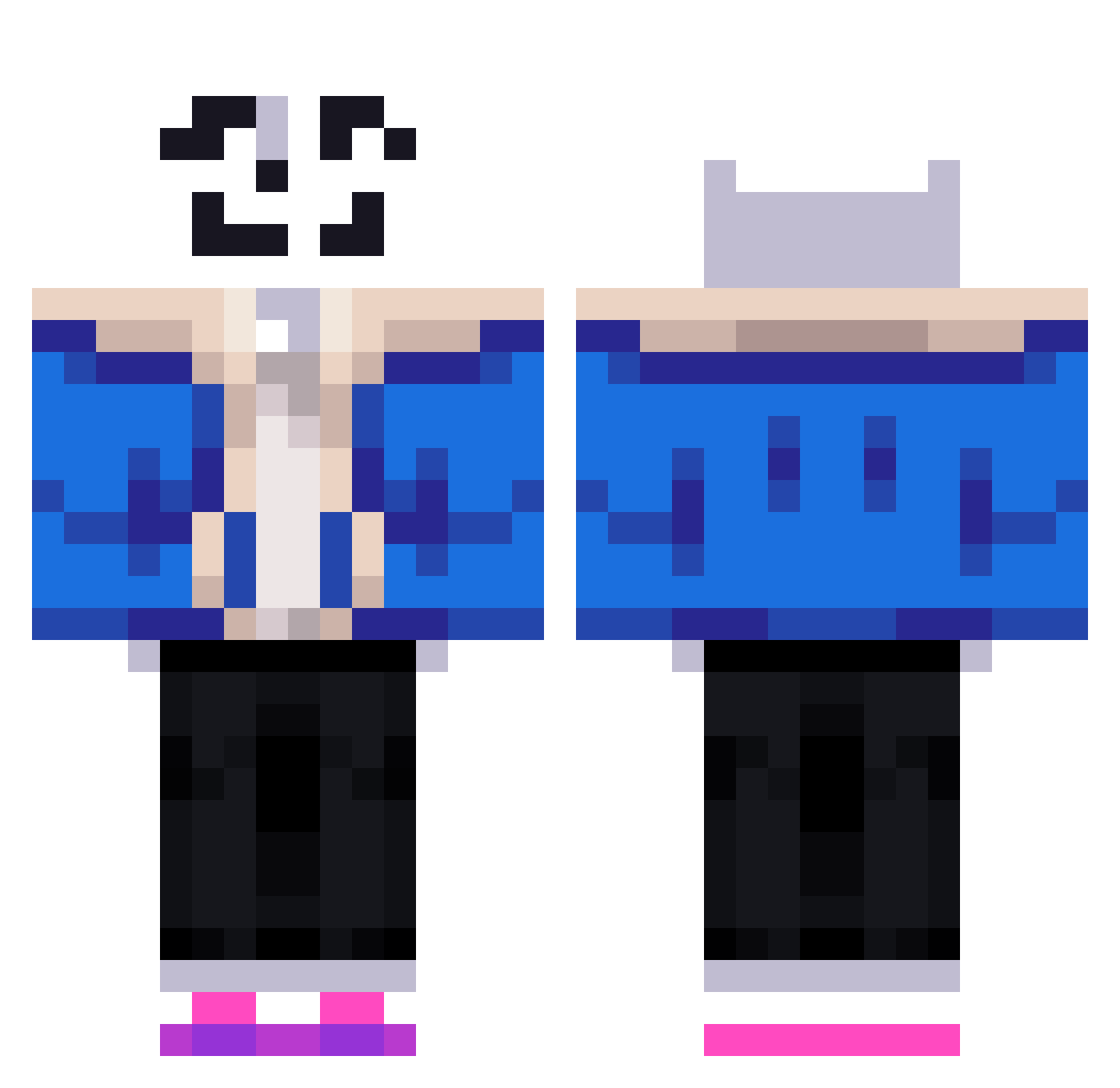 Hwang_s_ter Minecraft skin, front and back view