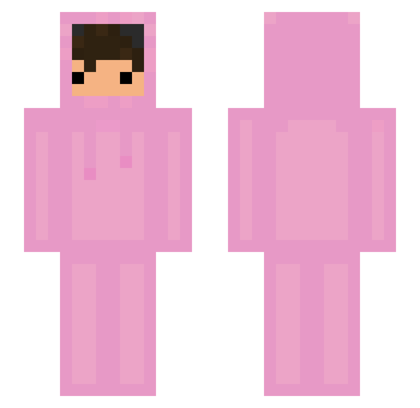 TutinaRosa Minecraft skin, front and back view