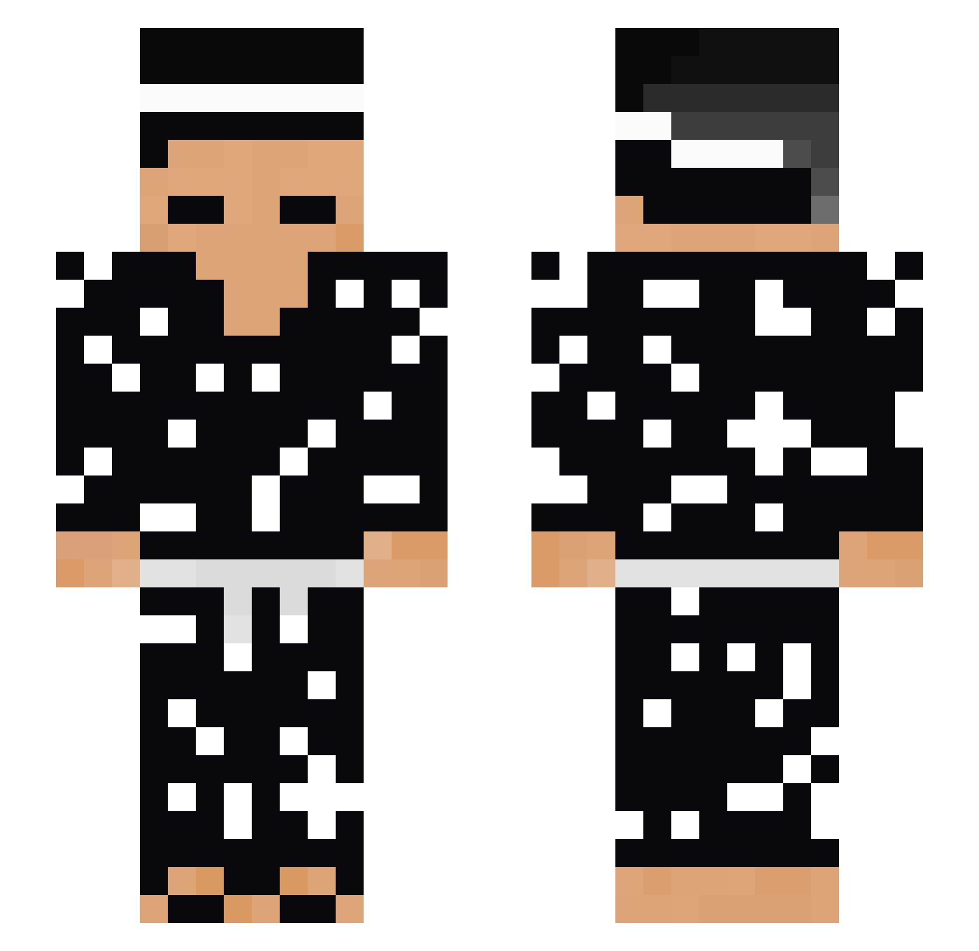 Tired_d Minecraft skin, front and back view