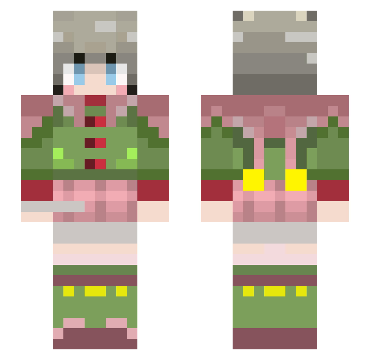 SanYu32 Minecraft skin, front and back view