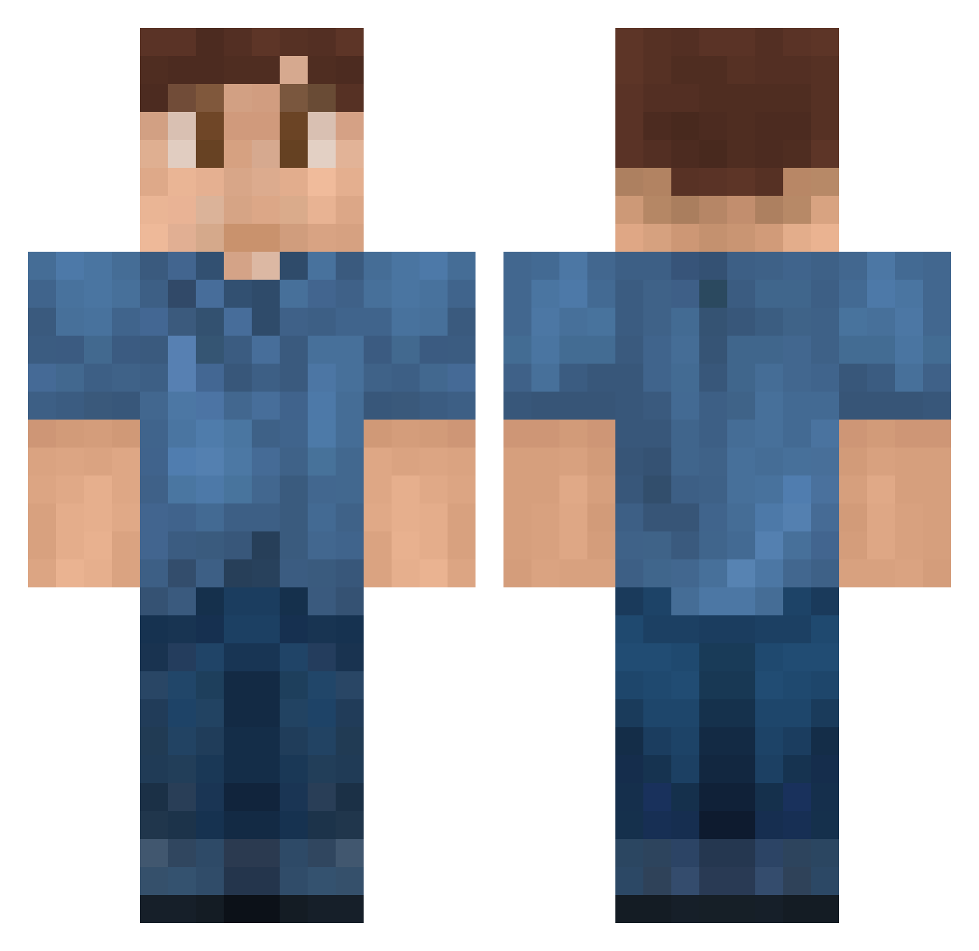 polian Minecraft skin, front and back view