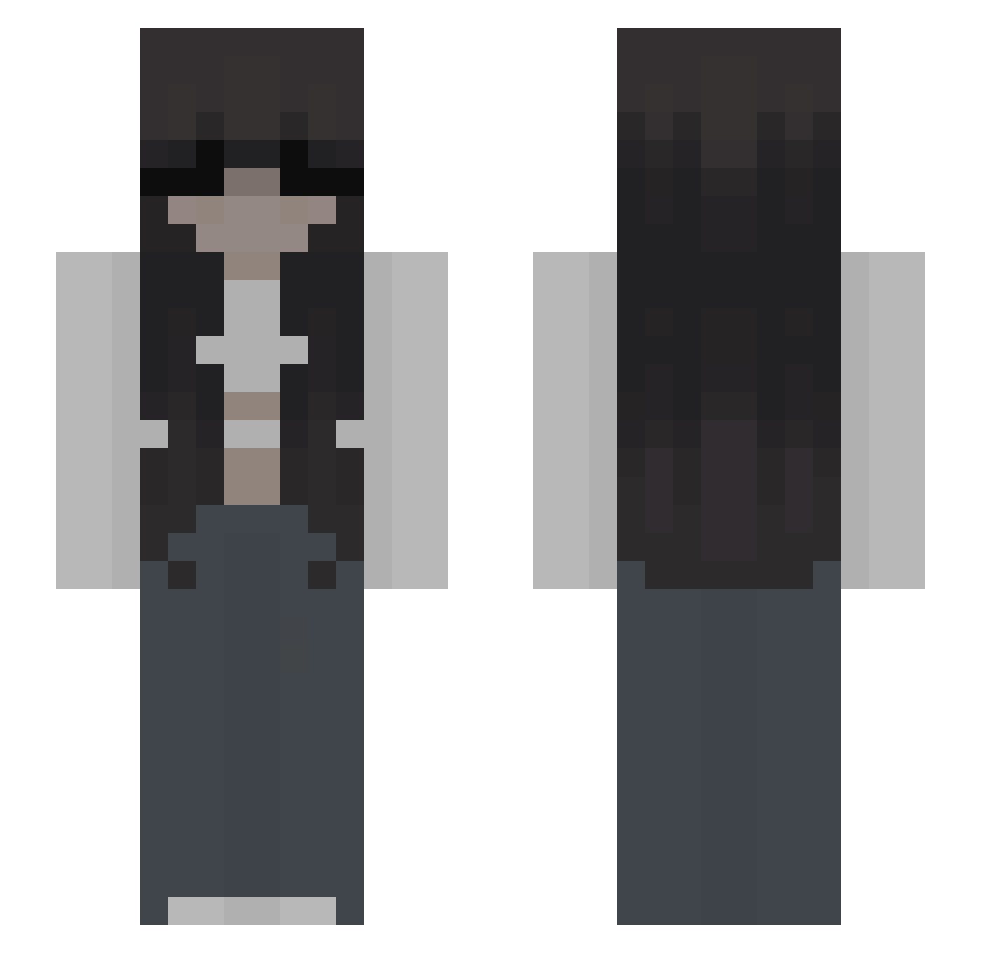 xuromi Minecraft skin, front and back view