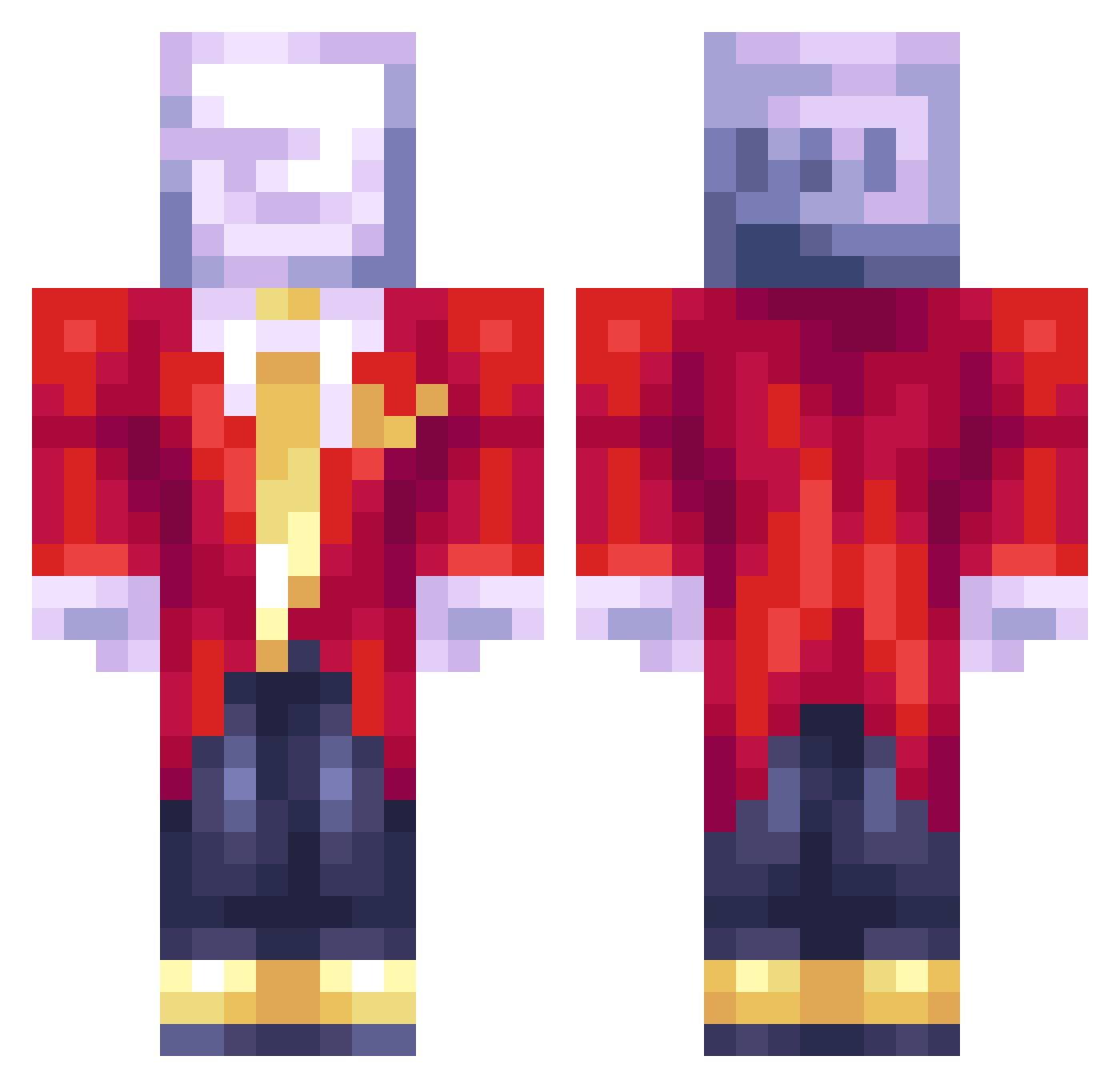 SSaimon Minecraft skin, front and back view