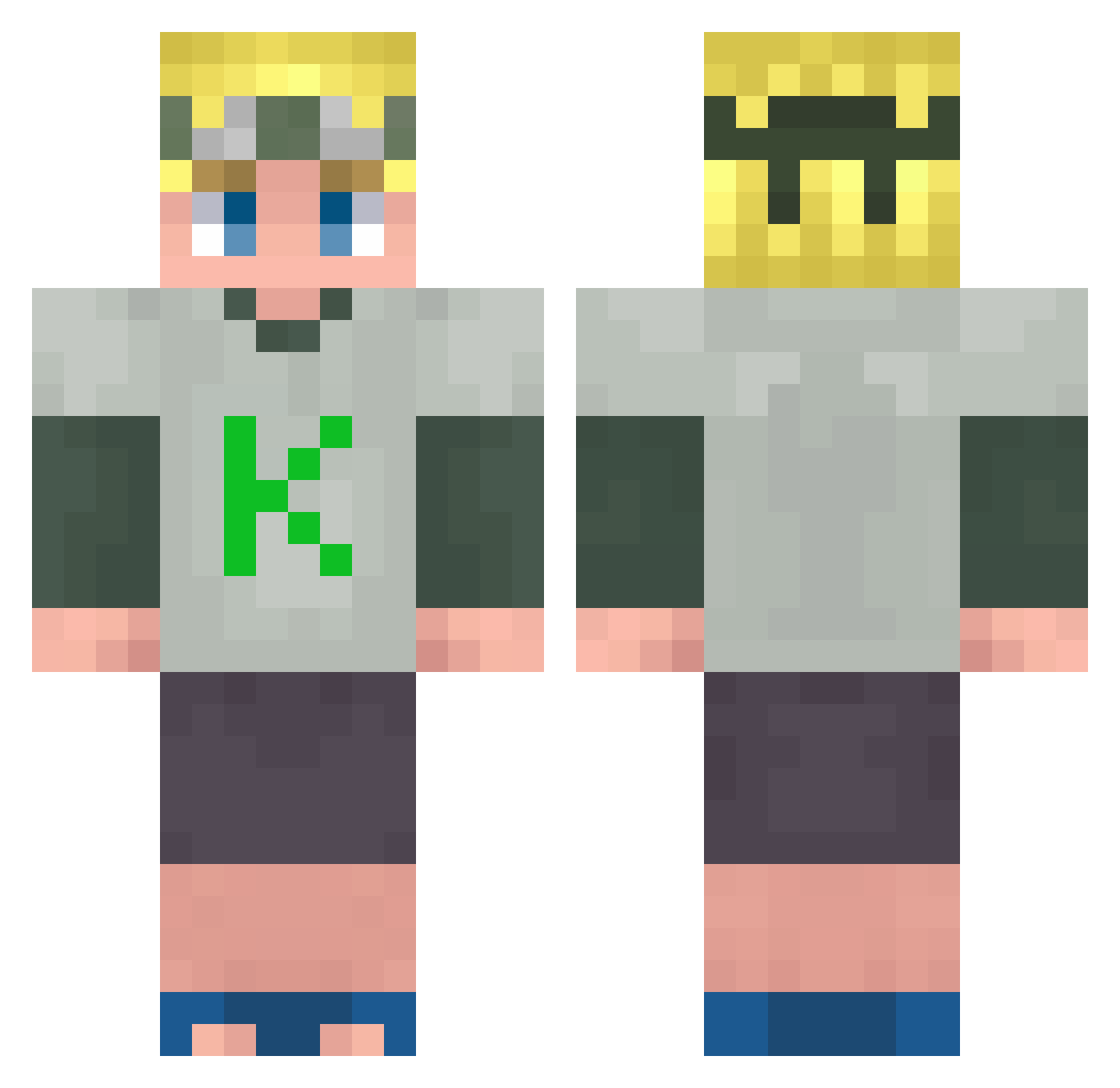 Khal1l Minecraft skin, front and back view