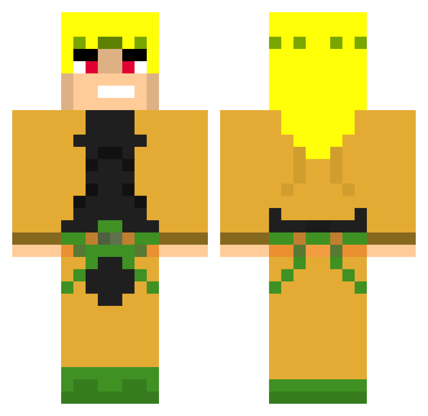 Kartong3 Minecraft skin, front and back view