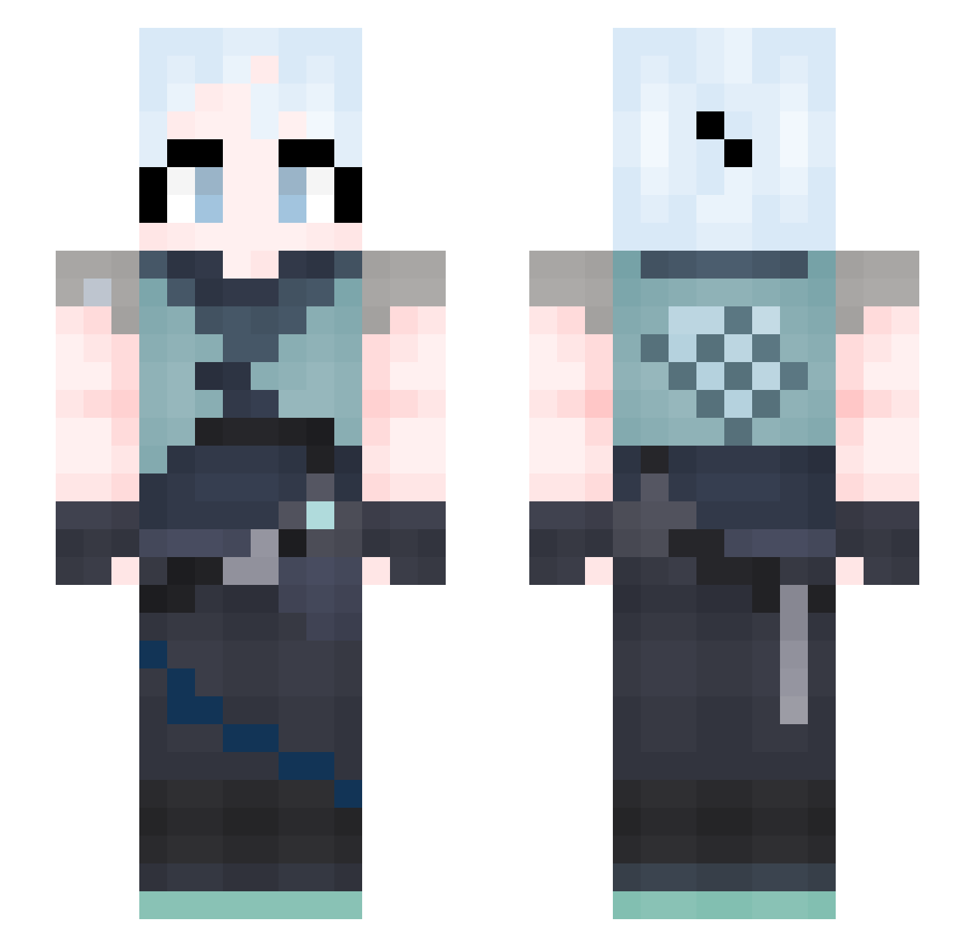 lcamo Minecraft skin, front and back view