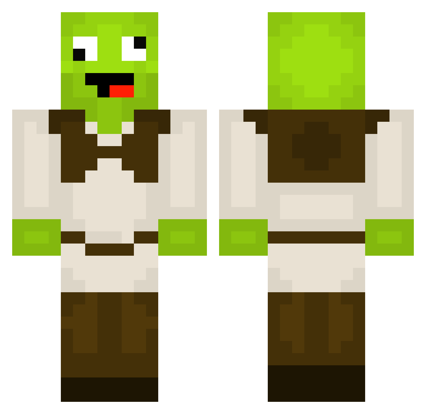 RqdPlays Minecraft skin, front and back view