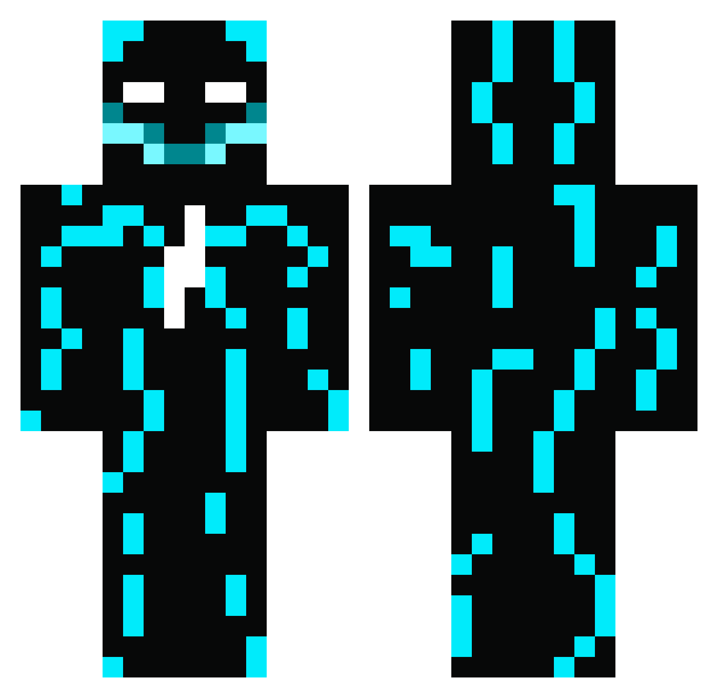 Temcem Minecraft skin, front and back view