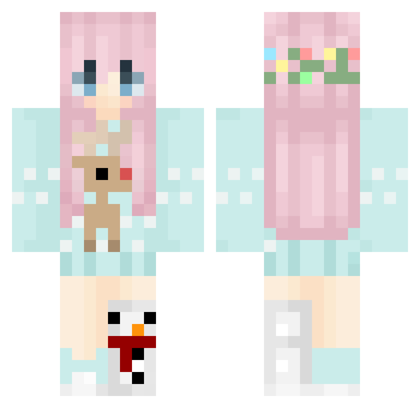 xChiroo_ Minecraft skin, front and back view